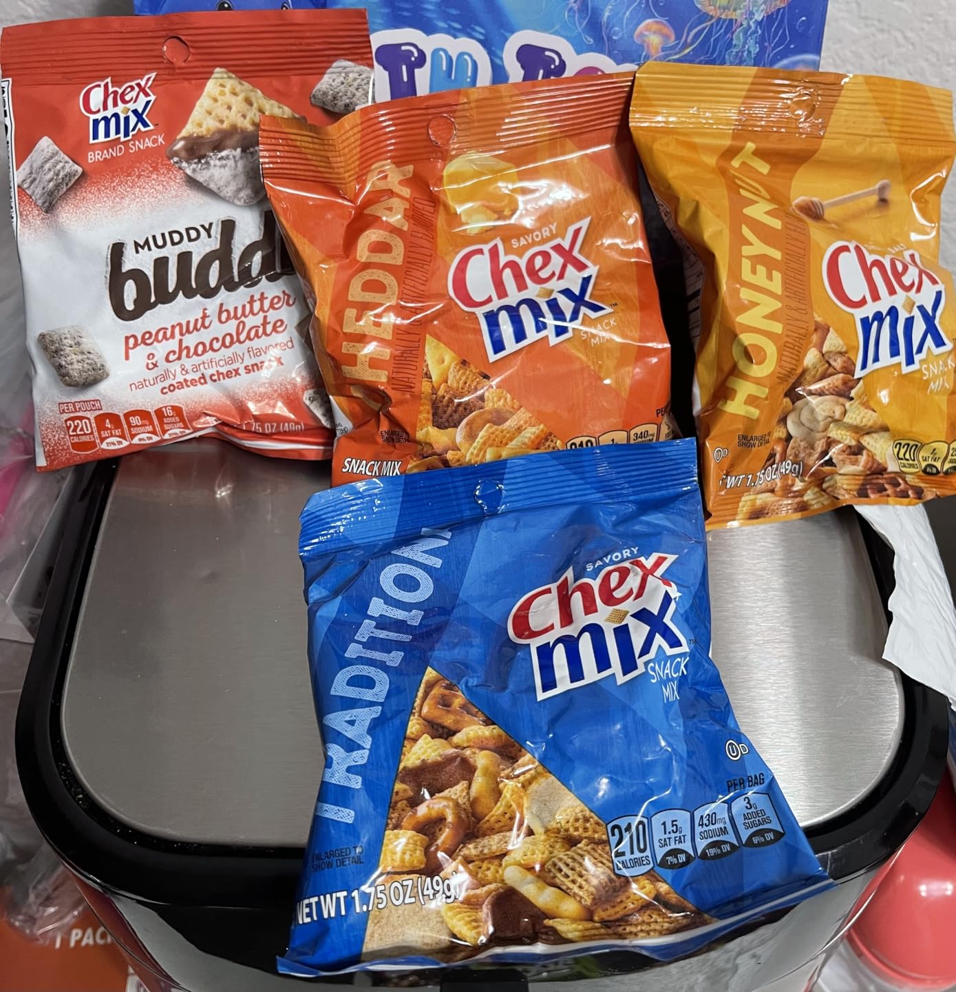Chex Mix Variety Pack, Sweet & Salty, 20 ct, 35 oz | Muddy Buddies Peanut Butter & Chocolate, Traditional, Cheddar, and Honey Nut flavors (5 of Each), Single-Serve Bags customer photo 2