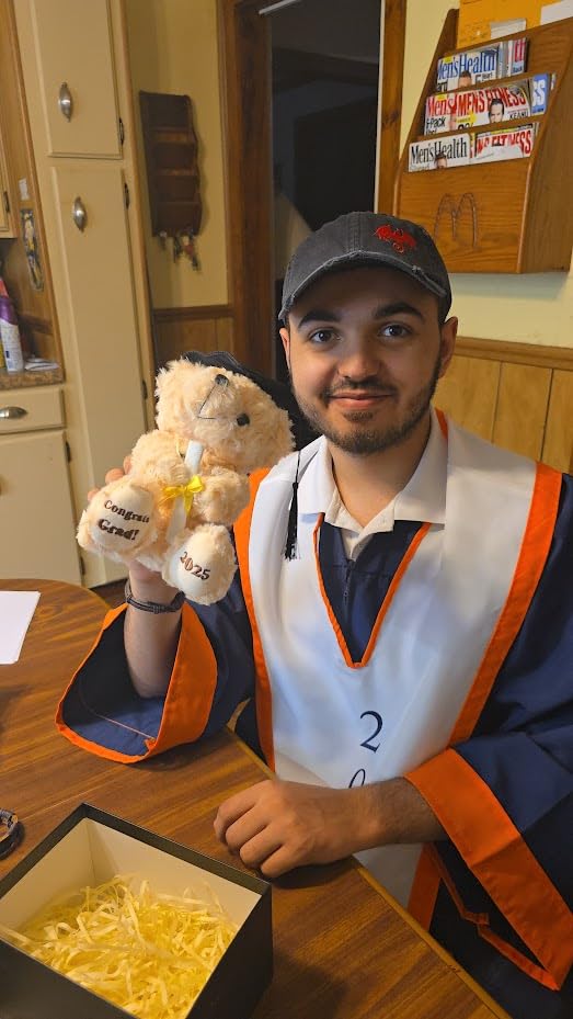 2026 Graduation Bear, 8in Teddy with Bow Tie, Cap, Diploma & Gift Box customer photo 1