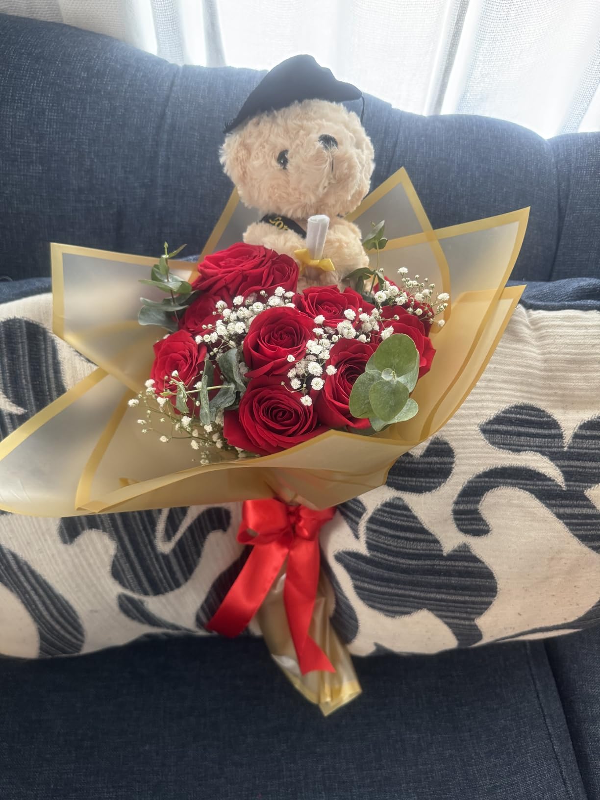 2026 Graduation Bear, 8in Teddy with Bow Tie, Cap, Diploma & Gift Box customer photo 2