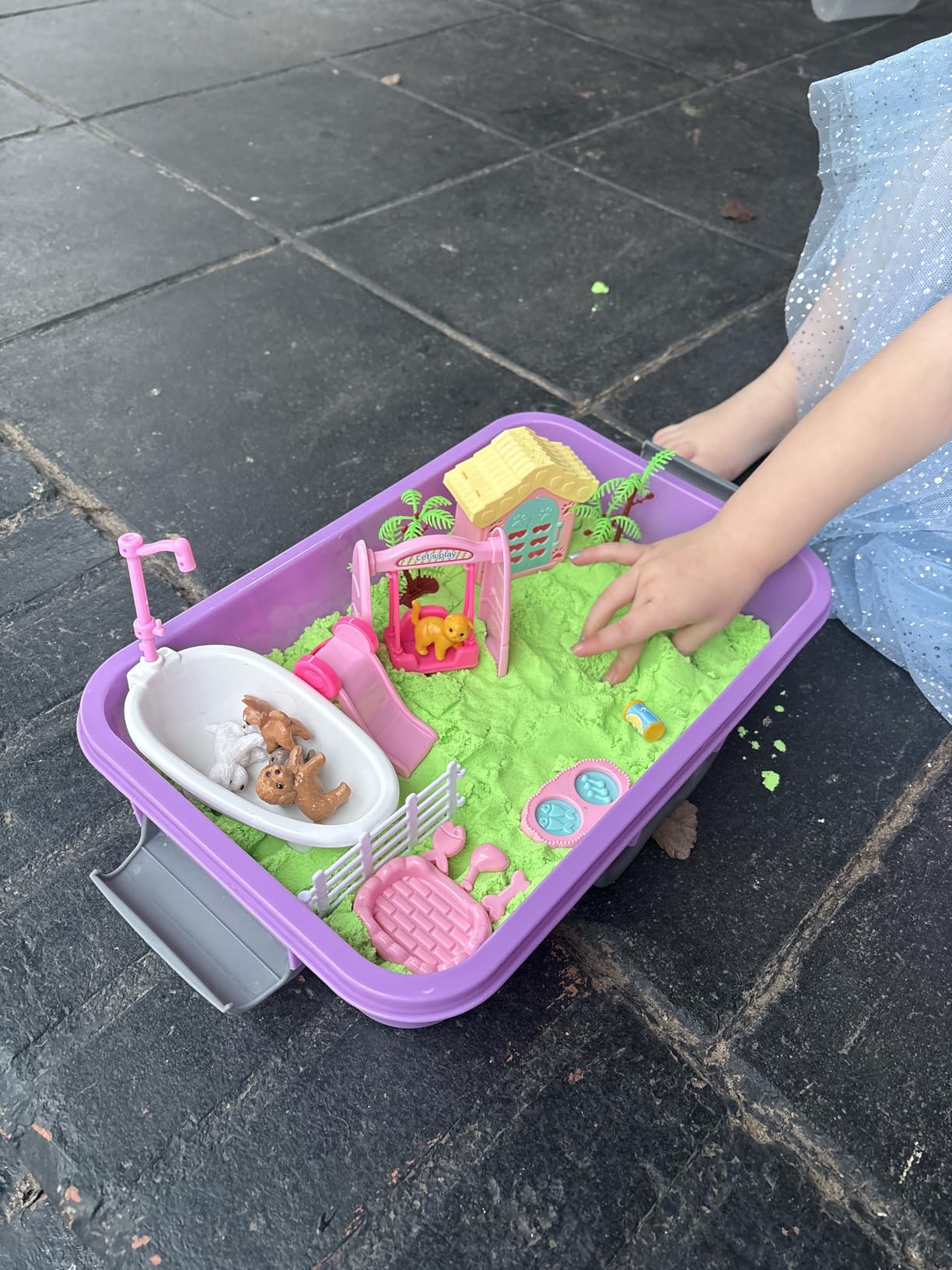 Carolart Pet Sensory Bin, Dog & Cat Sand Box Play Sand Kit, Sensory Toys | Sensory Sand Pet Care Play Set, Pretend Animal Toys, Sensory Kit Gift for Girls Boys, Interactive Sensory Play Ages 3+ customer photo 2