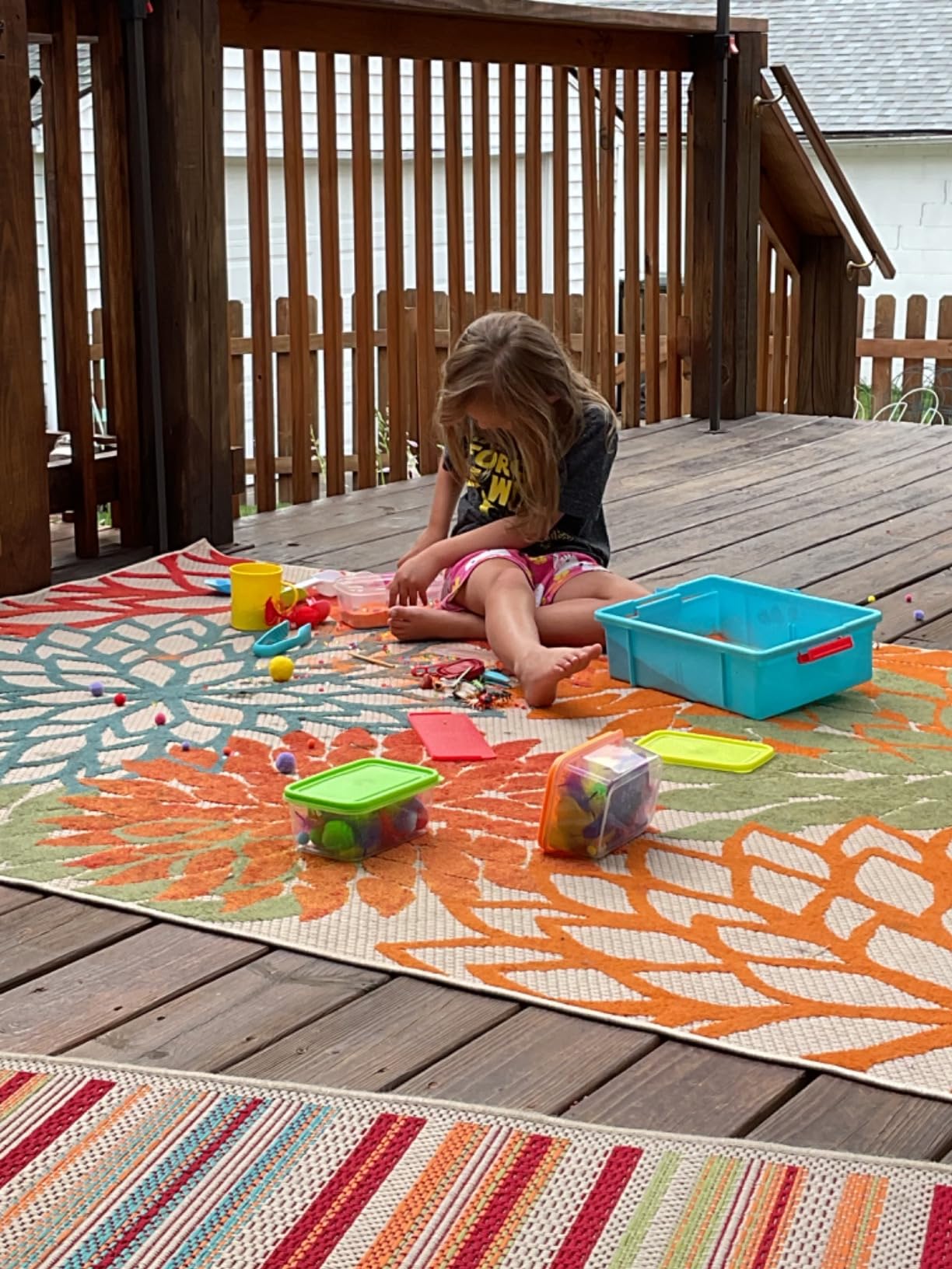 Sensory Kit for Toddlers and Kids - Includes 6 Bins with Lids, Play Tools, Sand, Feathers, Clay, Color Beads and Pom Poms Kids Box Fillers customer photo 1
