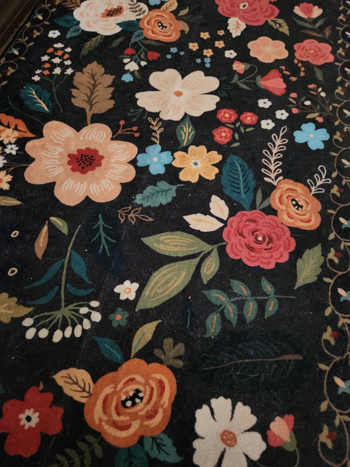Rugcomf Bedroom Rug 3x5 Rug Washable Area Rug Non Slip Low Pile Boho Floral Small Carpet for Bedroom, Bedside, Kitchen, Entryway, Kids Room, Office, College Dorm Essentials for Girls(Green) customer photo 1