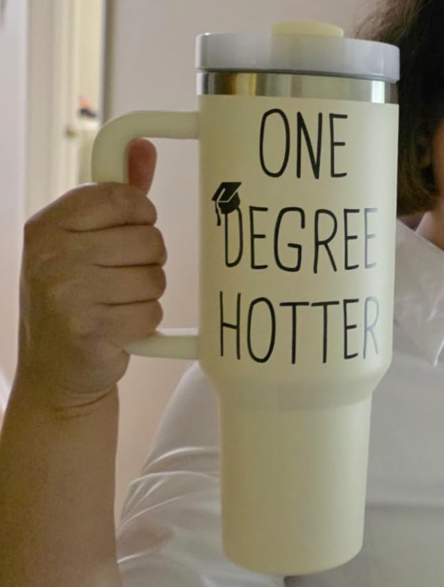 40 oz Insulated Tumbler - 2026 Graduation Gifts, One Degree Hotter, Stainless Steel Travel Cup with Lid & Straw customer photo 2