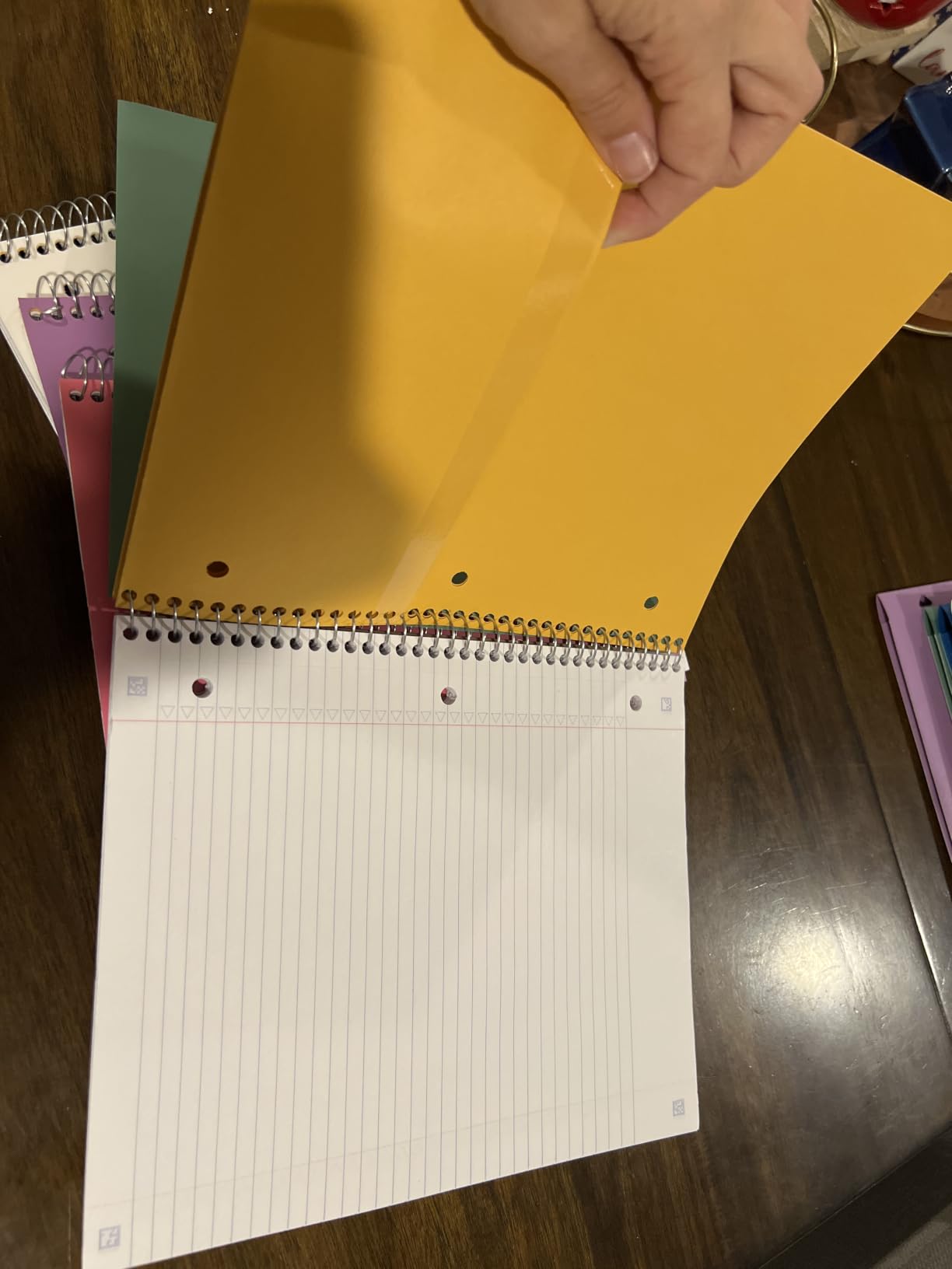 Five Star Spiral Notebook + Study App, 100 Sheets, 1 Subject, College Ruled Paper, Fights Ink Bleed, Water Resistant Cover, Purple, Pink, White & Green, 4 Pack customer photo 1