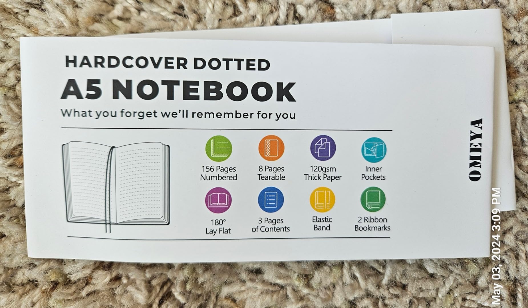 A5 Bullet Dotted Journal Notebooks: 3 Pack 120gsm Paper, 156 Numbered Pages | 5.75