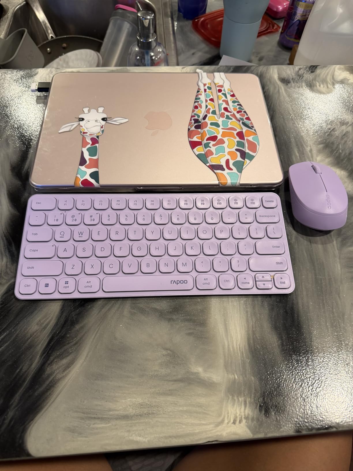 Rapoo 9010M Multi-Device Keyboard and Mouse Combo, 2.4GHz/Bluetooth 5.0/4.0 Wireless Keyboard & Mouse Set for Windows/Mac/Linux/Chrome, Support 4 Devices, Low-Profile Silent Click, Battery Powered customer photo 1