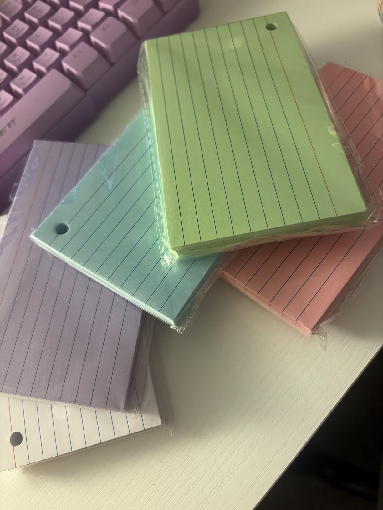 250 Count Colored Index Cards 3x5 Inch Flash Cards Note Cards with Ring | 180gsm Heavy Weight FlashCards, Portable Note Taking for Students, College Supplies, Nursing School Essentials customer photo 1