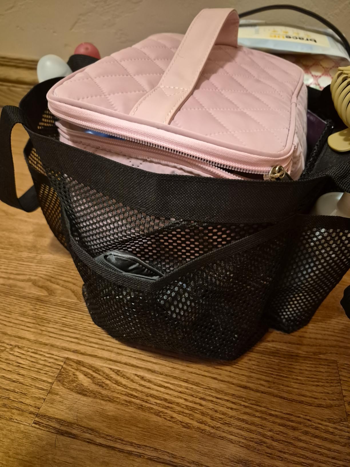 Fammart Mesh Shower Caddy Portable for College Dorm Room Essentials, Odorless Polyester Large Shower Tote Bag with Dual Handles, 8-Pocket Quick-Dry Toiletry Organizer for Travel, Beach, Camping, Gym customer photo 2