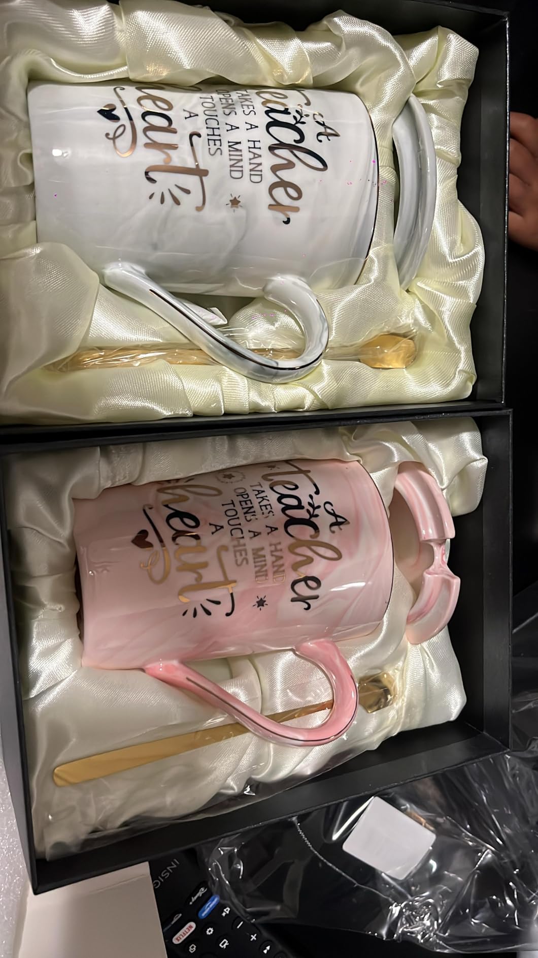 Graduation Gifts for Her 2026 - She Believed She Could So She Did Mug - Valentines Spiritual Motivational Congratulations Gifts for Women, 14oz Pink Ceramic Marble Gold Print Coffee Cup, Nicely Boxed customer photo 2