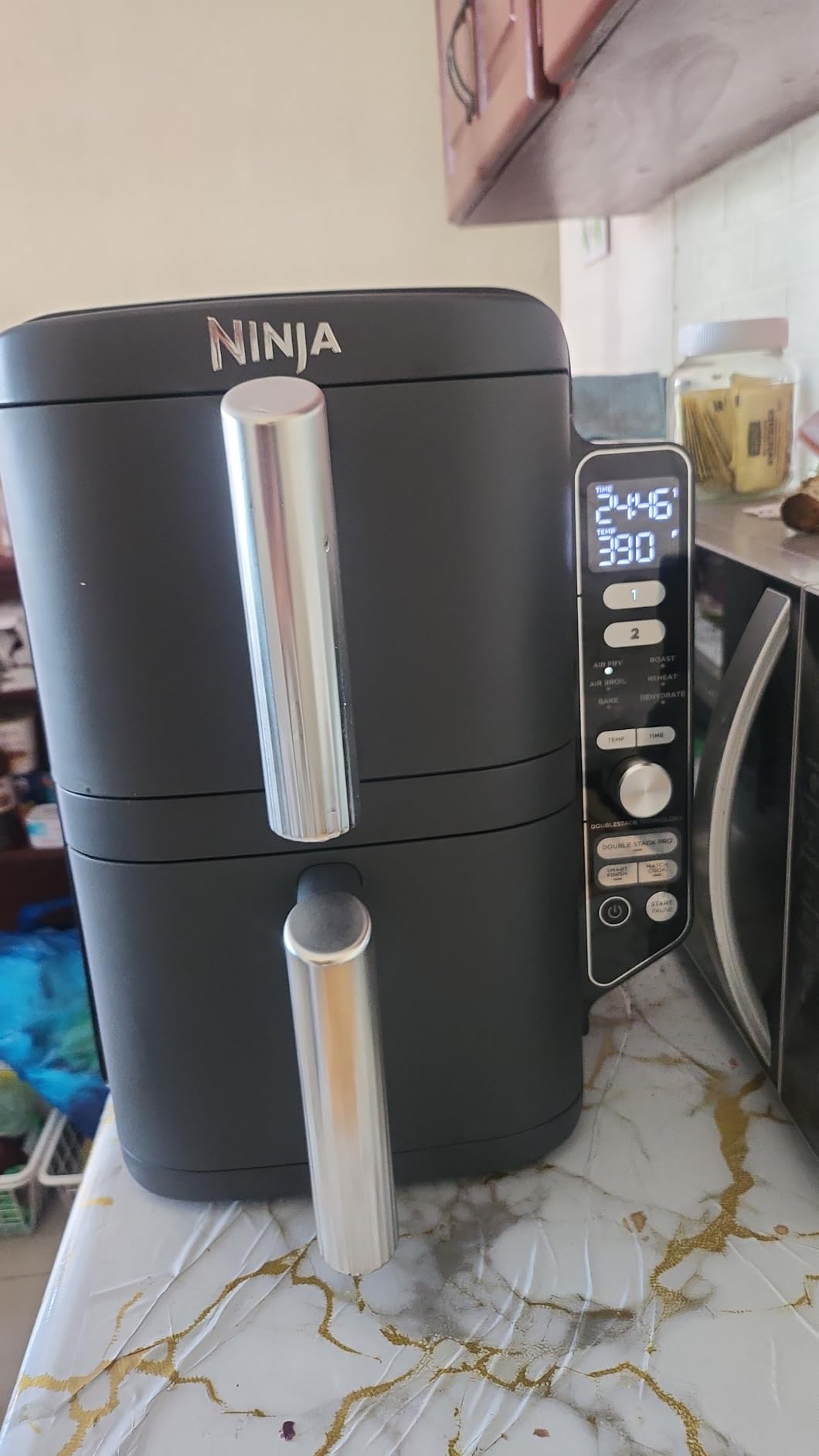 Ninja Air Fryer DoubleStack XL, 10 Qt, 6-in-1, Deep Grey, SL401 | Air fry, broil, roast, bake, reheat, dehydrate, Cooks 4 foods at once, Fits 5 lb chicken customer photo 2