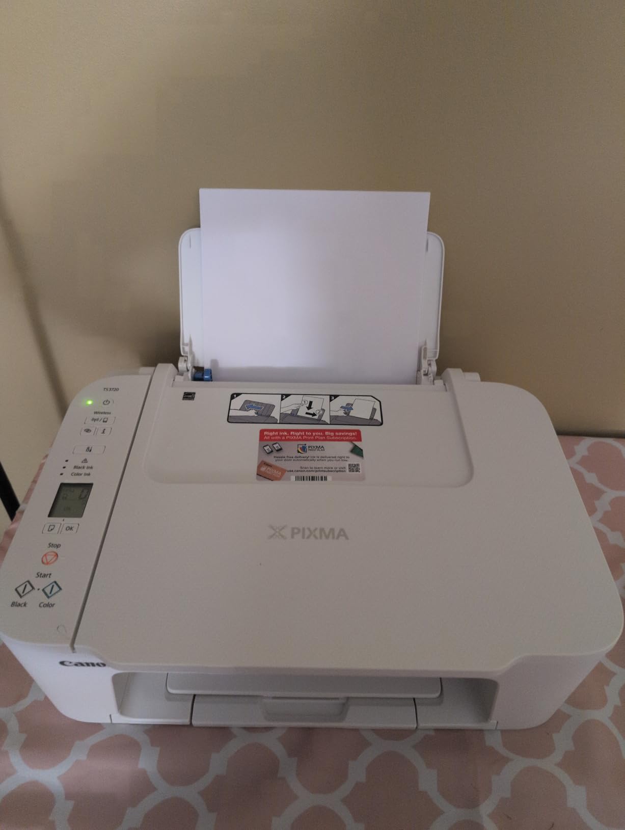 Canon PIXMA TS3720 Wireless All-in-One Printer for Basic Home Printing, White customer photo 1