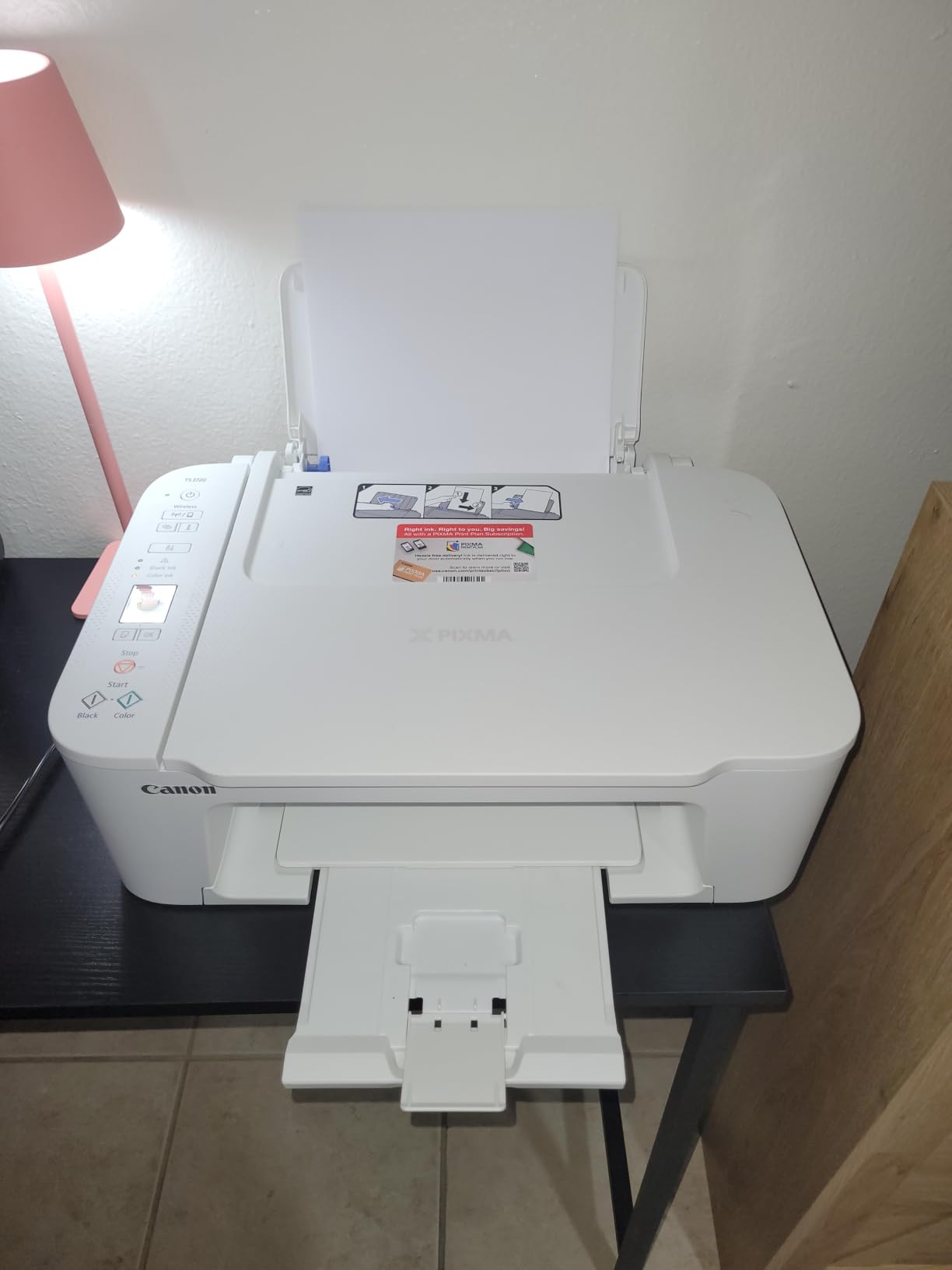 Canon PIXMA TS3720 Wireless All-in-One Printer for Basic Home Printing, White customer photo 2