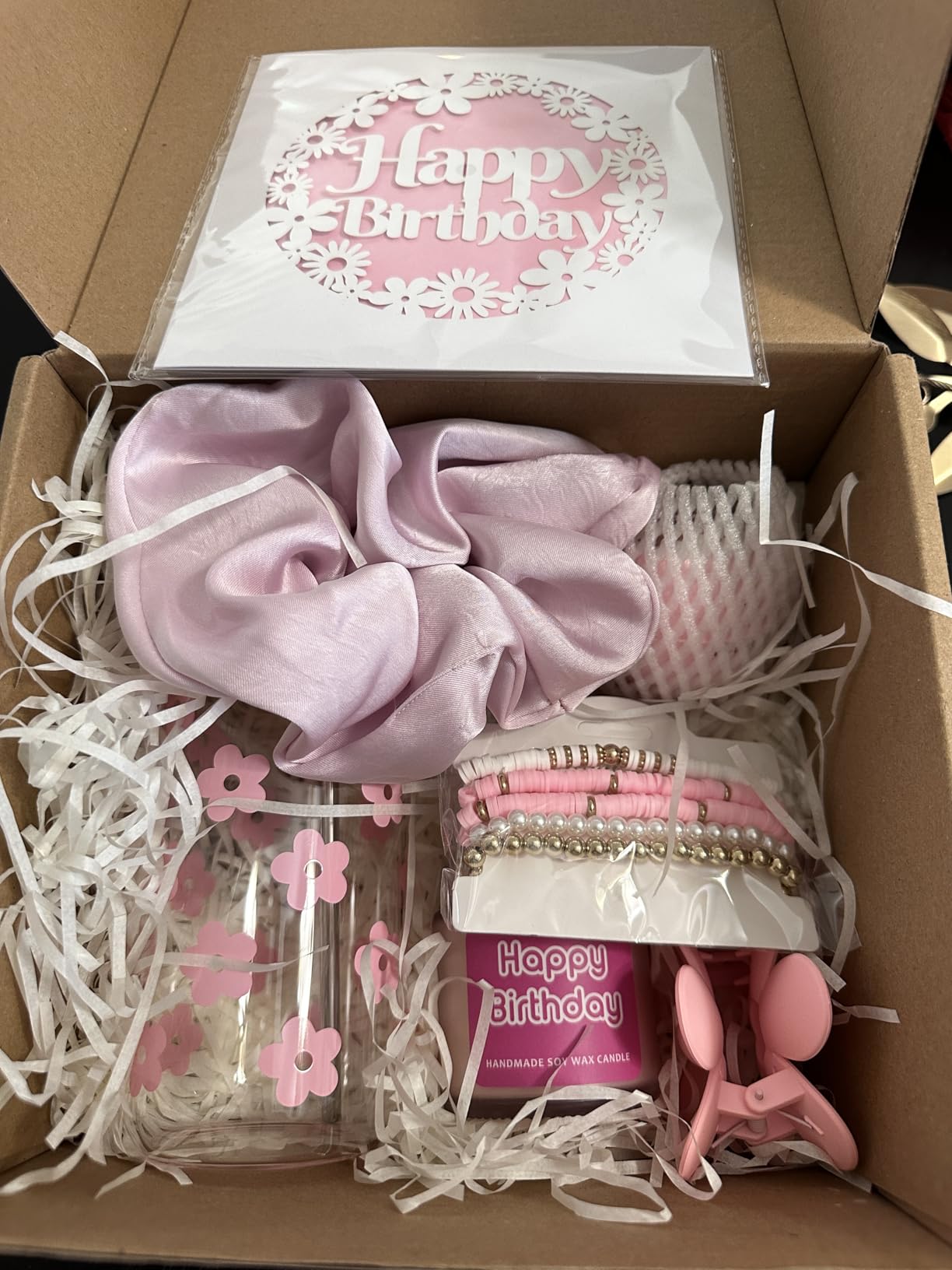 JTEWB Birthday Gifts For Women, Teen Girl, Her, Happy Birthday Gift Box For Girl, Women, Sister, Daughter, Friends, Cute Daisy Aesthetic Glass Cups Gift Set 7pcs customer photo 1