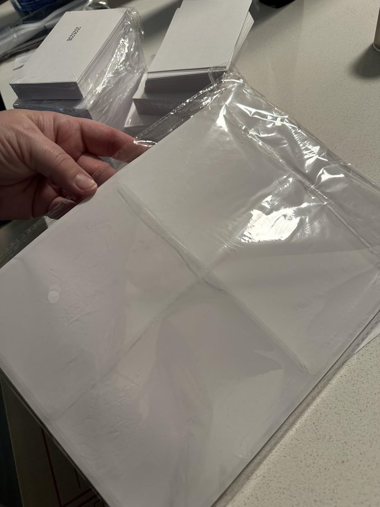 44 Pcs Storage Bin Labels, 3x5 in Index Card Holder, Clear Adhesive Pockets | Strong Adhesive, Waterproof & Clear, Removable with No Residue, for Tote Bin Box Drawer, Library Classroom Organization customer photo 2