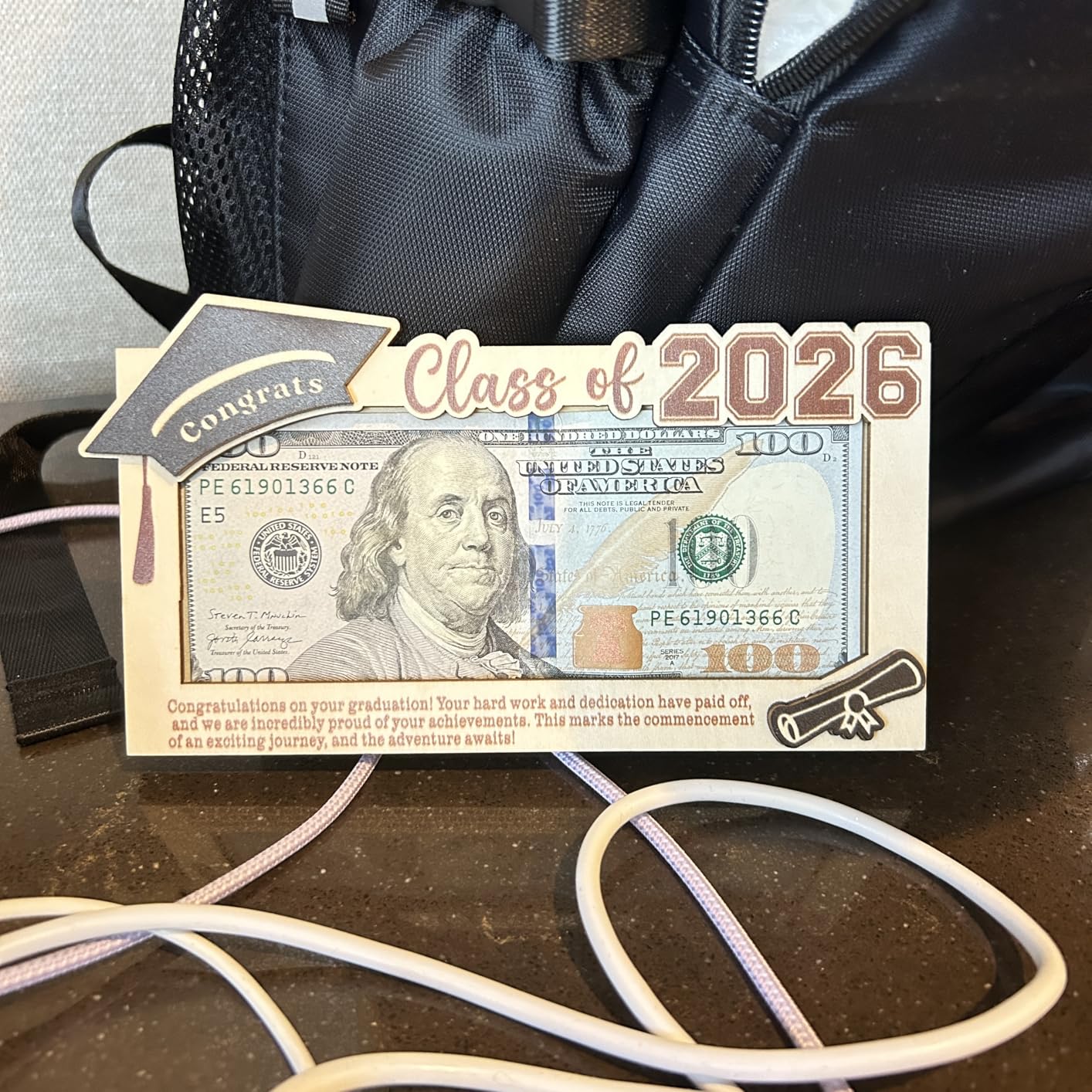 Graduation Gifts 2026 Money Holder Wooden Cash Envelope Box customer photo 1