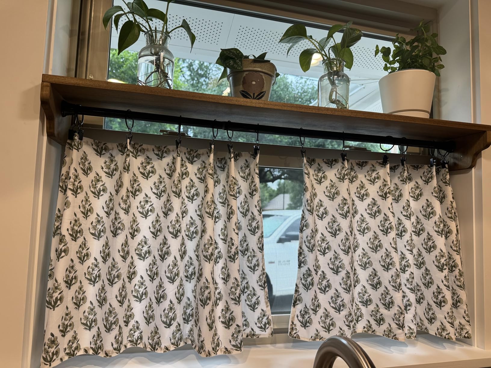 Tension Rod 24-46 inch, Tool-Free No Drill Spring Curtain Rod, Black | Renter Friendly Curtain Rod, No Fall Adjustable, for Windows, Kitchen, Closet, Bathroom, High Carbon Steel customer photo 1