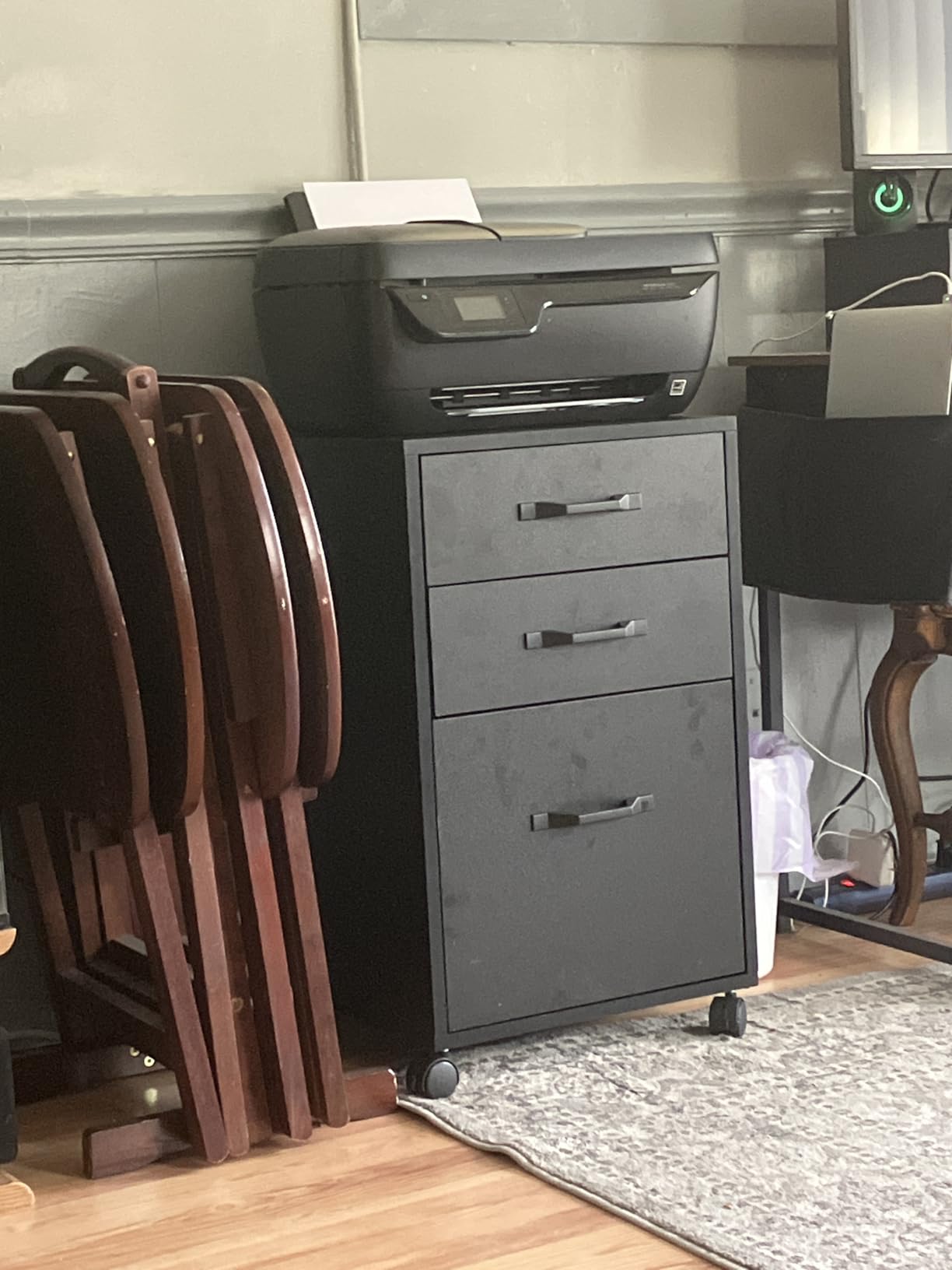 VASAGLE CUSTOS Collection - Mobile File Cabinet, 3 Drawers Filing Cabinet with Wheels, for Home Office, for A4, Letter Sized Documents, Adjustable Hanging Rail, Ink Black UOFC065BC01 customer photo 2