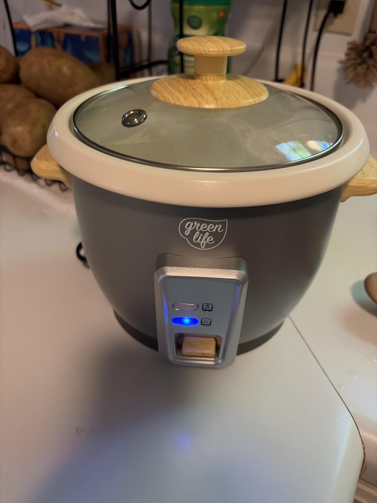 GreenLife Rice Cooker, 3-Cups Uncooked/6-Cups Cooked, Gray | PFAS-Free Ceramic Nonstick Removable Pot, One-Switch Design, Grains Multicooker, Keep Warm, Dishwasher Safe Parts, Easy Clean customer photo 2