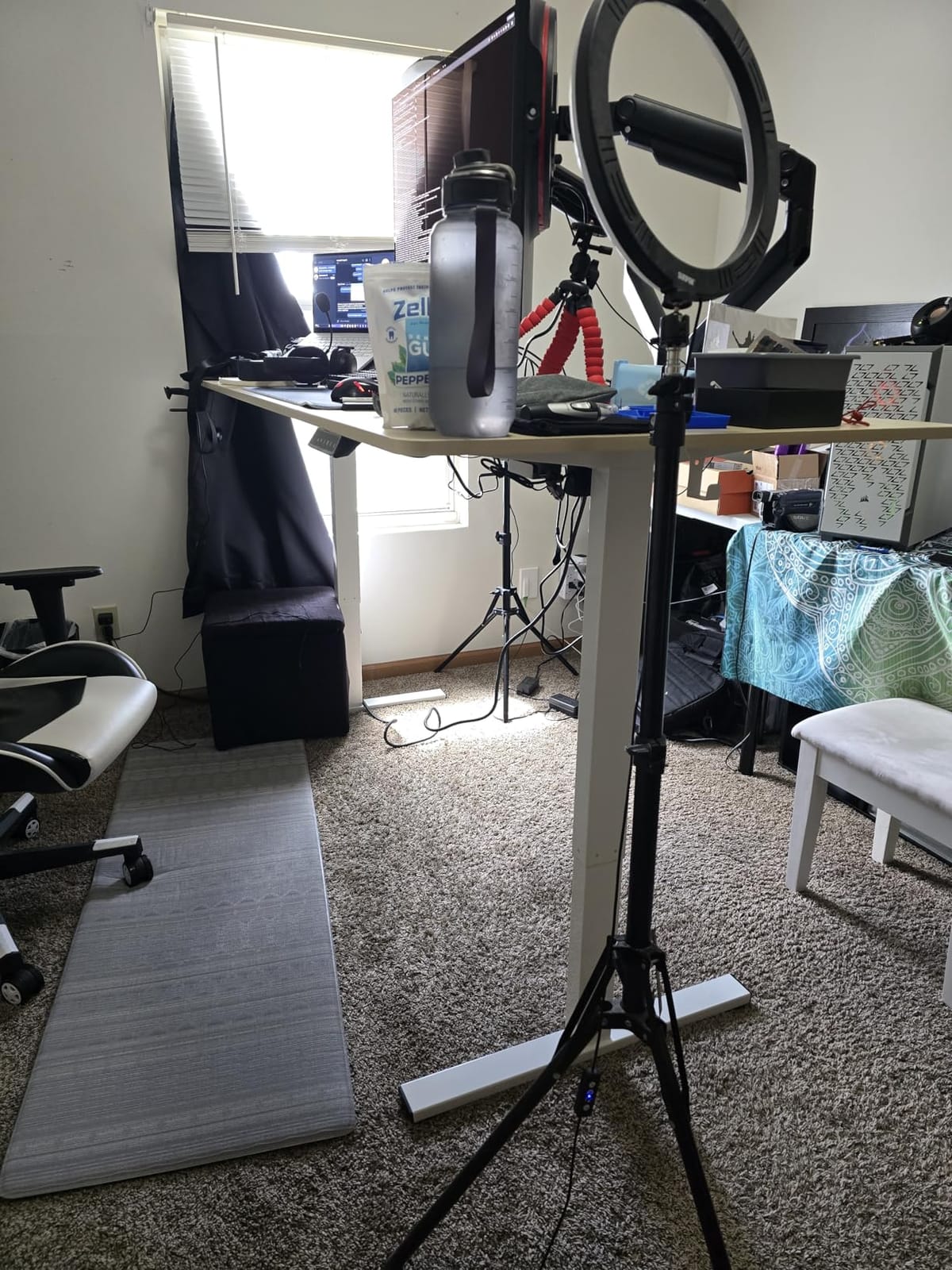 71''x 31'' Standing Desk Electric Adjustable for Home Office | White Extra Large Electric Height Adjustable Stand Up Desk, Splice Board Computer Workstation with Memory Preset customer photo 1
