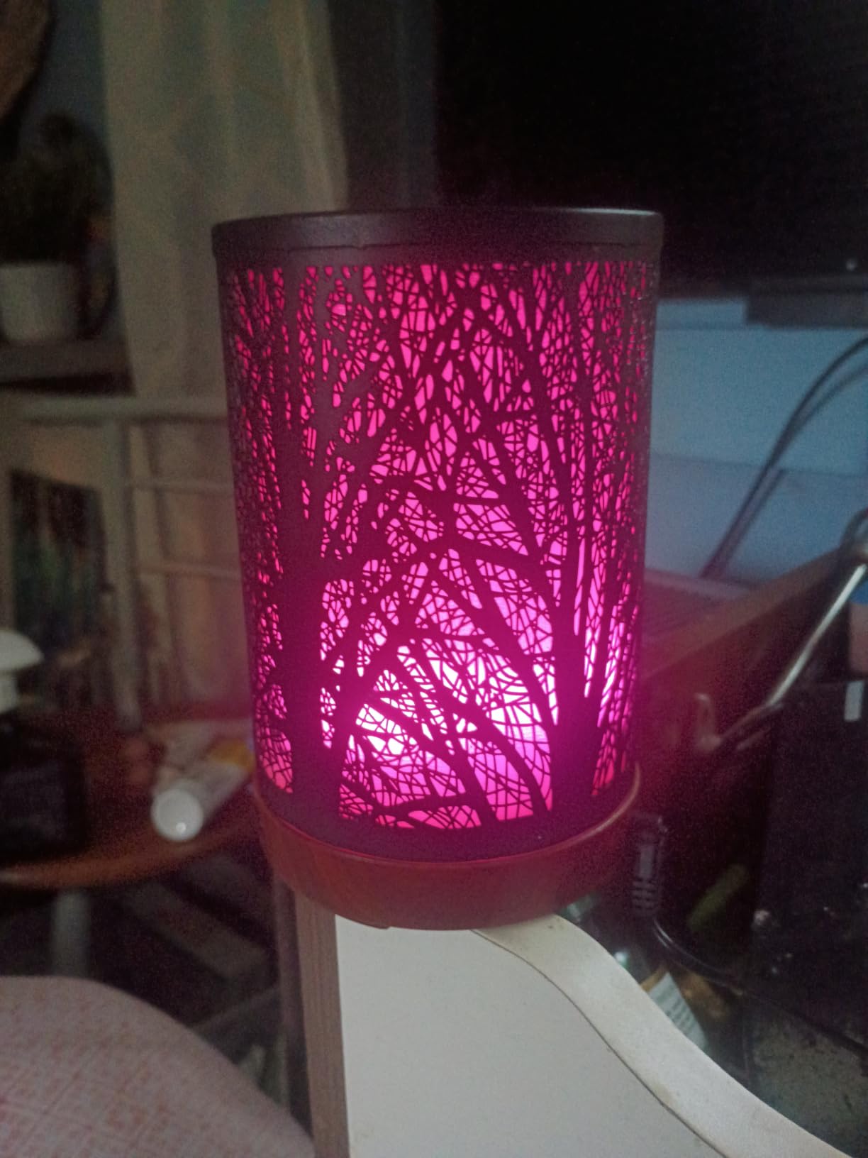 Essential Oil Diffuser 120ML Metal Aromatherapy Diffuser with Timer, Cool Mist Humidifier with Auto Shut-Off & 7 Color Lights for Home Office Spa, Tree Design customer photo 1