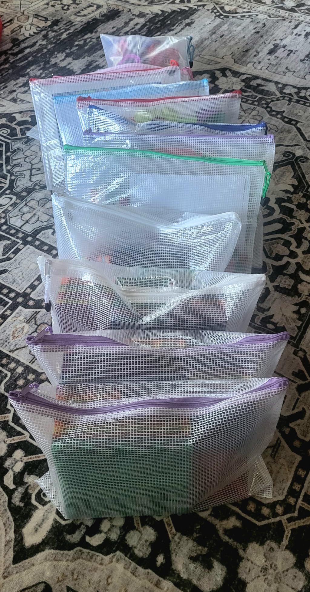 JARLINK A4 Mesh Zipper Pouch Bags, 24 Pcs Waterproof Zipper Pouch Bags, 10 Colors, Letter Size customer photo 1