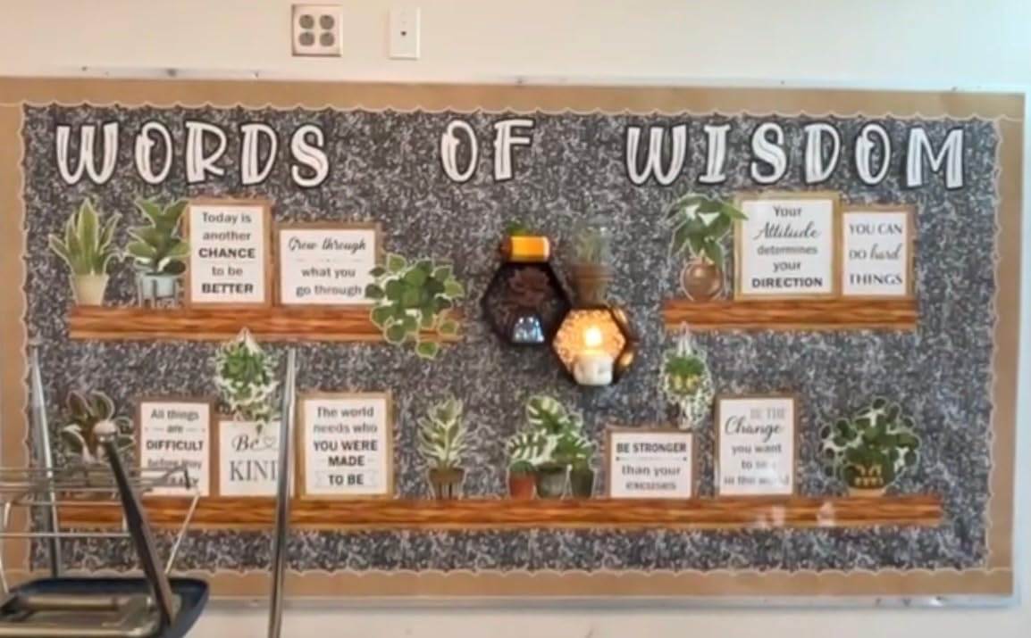 Qilery Classroom Bulletin Board Set, Greenery Bookshelf Decor, Plant Motivational Classroom Decorations, Reading Library Bulletin Board Cutouts for Back to School Teacher Wall Decor customer photo 2