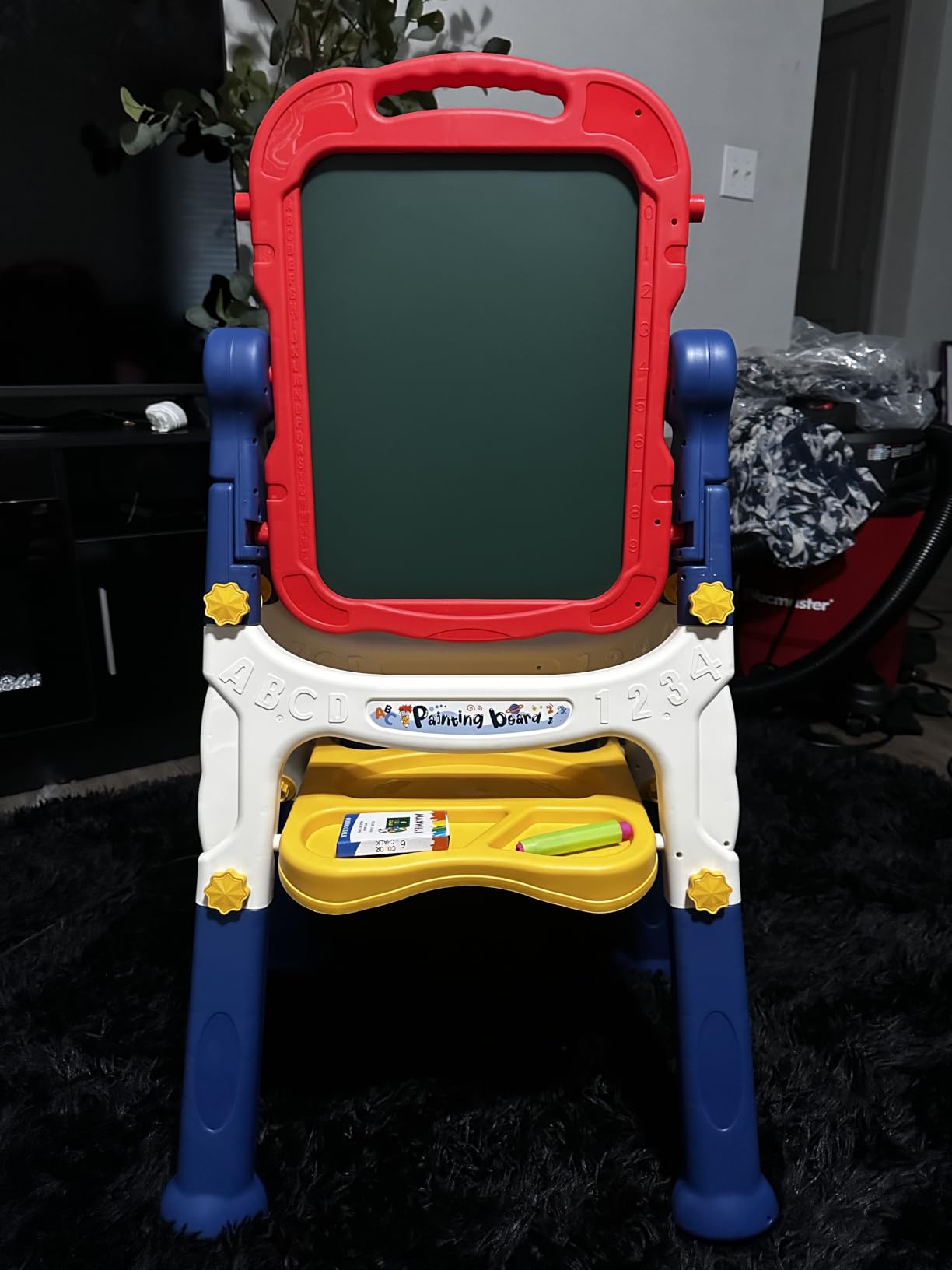 Kids Easel for Toddlers Age 3-4 Art Magnetic White Board & Chalkboard Double Side Adjustable Stand Drawing Writing Learning Educational Toy for 3 4 5 Year Boys Girls Birthday Gifts customer photo 1
