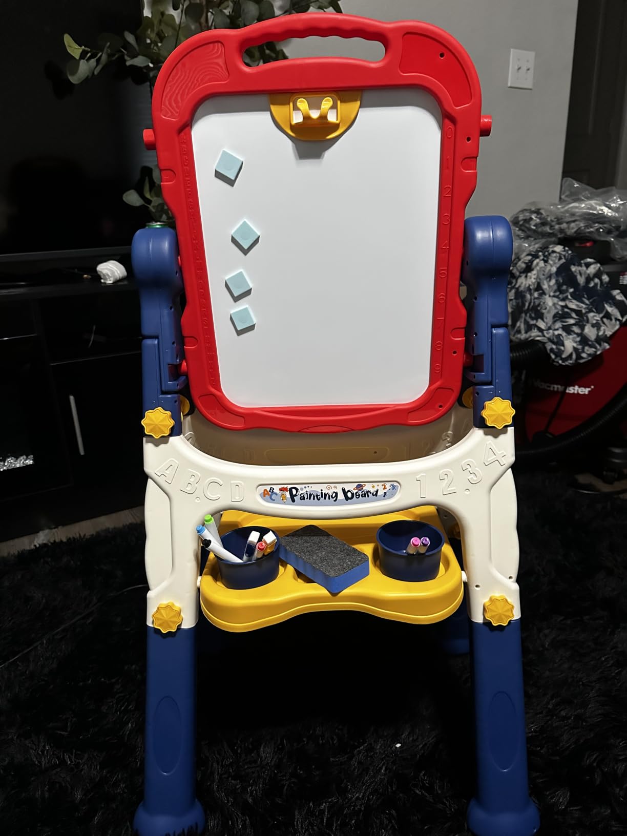 Kids Easel for Toddlers Age 3-4 Art Magnetic White Board & Chalkboard Double Side Adjustable Stand Drawing Writing Learning Educational Toy for 3 4 5 Year Boys Girls Birthday Gifts customer photo 2