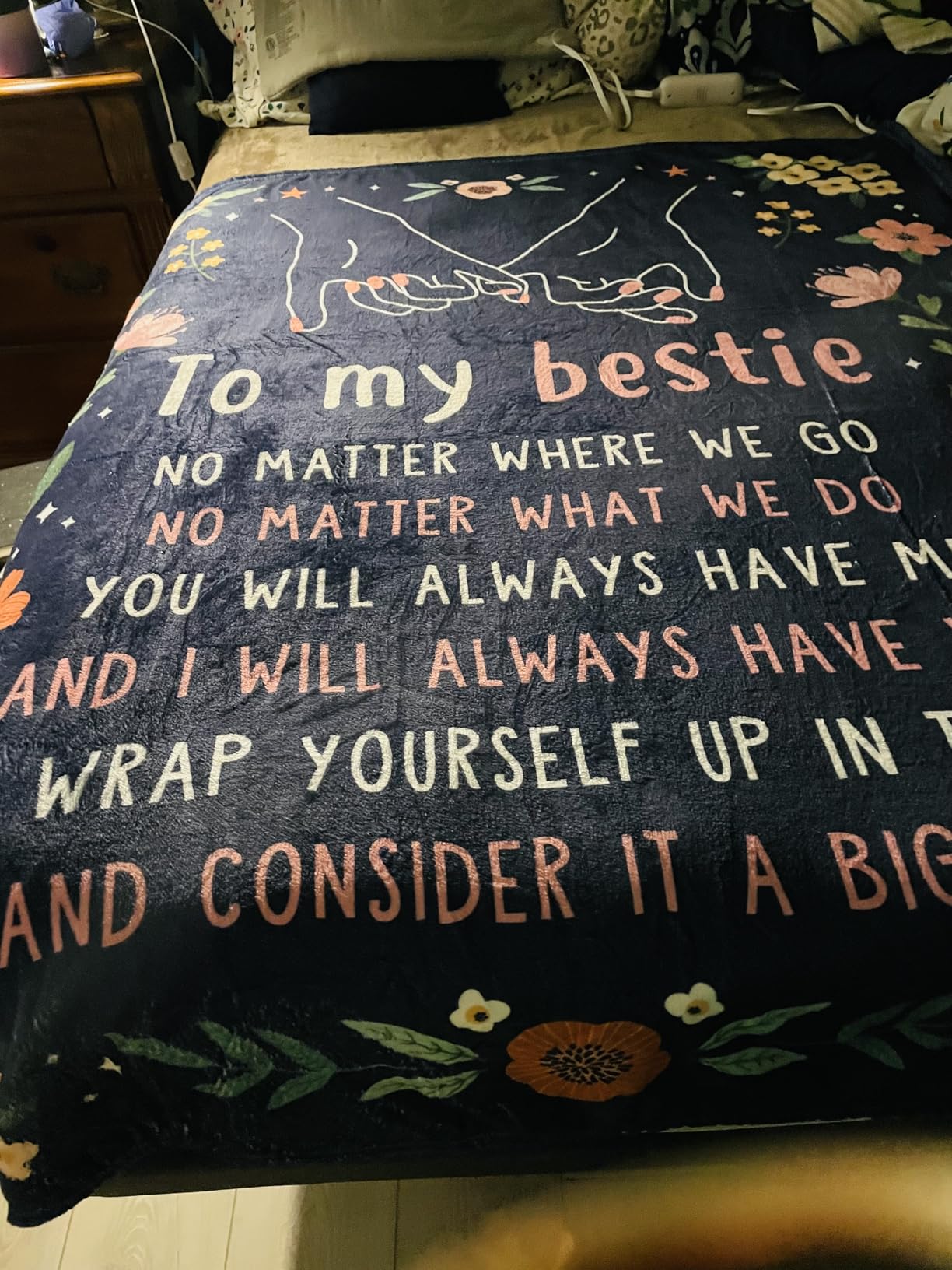 Best Friend Birthday Gifts for Women, Bestie Blanket Blue, 60