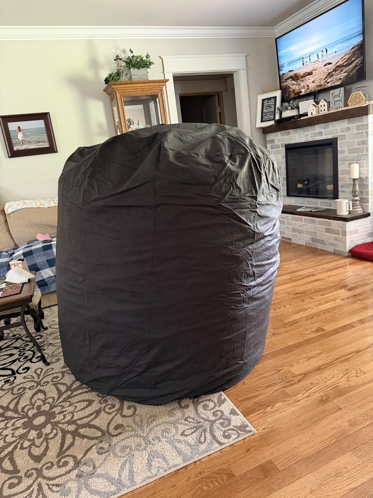 Big Joe Fuf 4Ft Foam Bean Bag Chair with Removable Cover for Kids, Teens, Vanilla Latte, Corded Plush, 4 Foot Large Reading and Gaming Seat customer photo 1