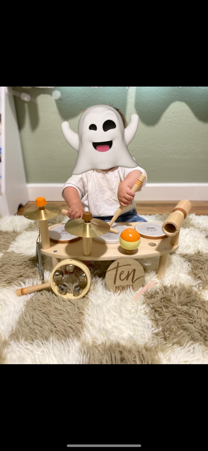 Kids Drum Set - Montessori Toys for 2 Year Old Boy Girl Birthday Gifts, 11 in 1 Wooden Musical Instruments for Toddlers 2-3, Musical Activity Table Preschool Learning Toys for Baby 18+ Months customer photo 1