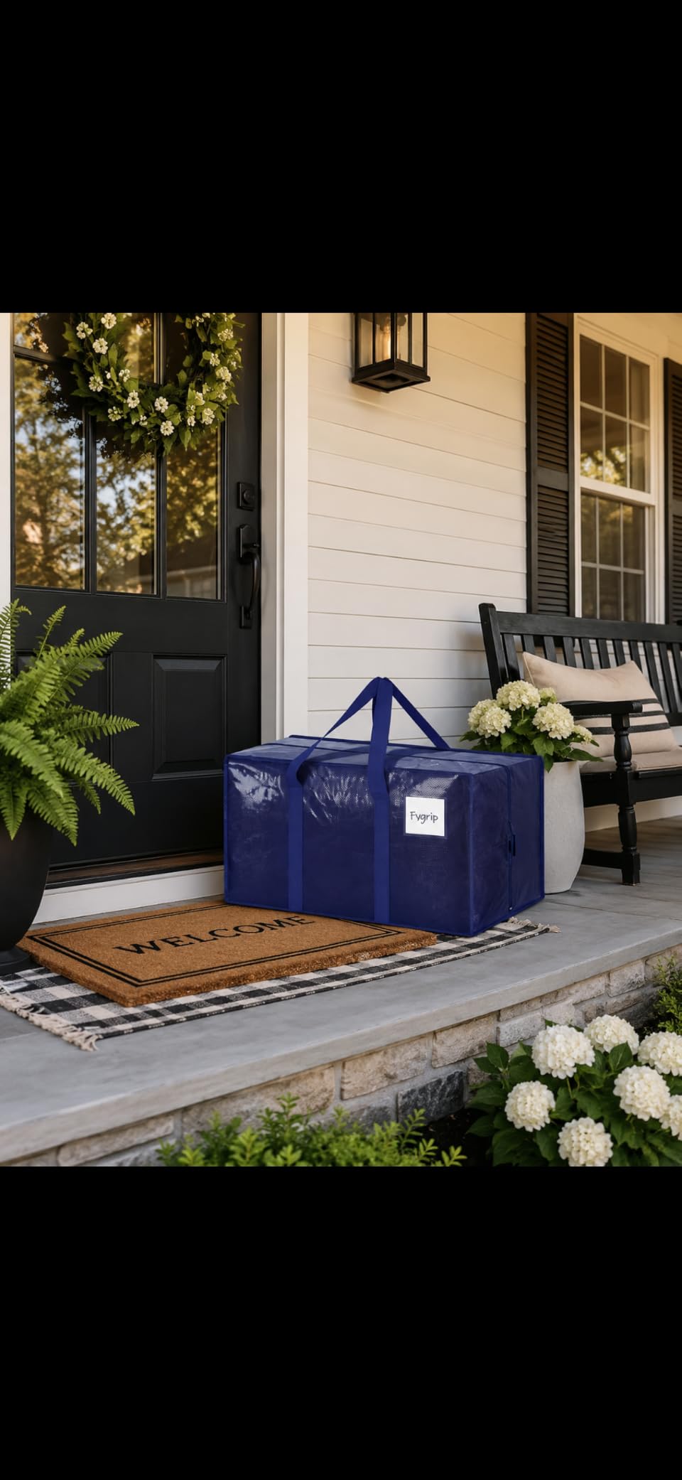 6 Pack Extra Heavy Duty Large Moving Bags with Strong Zipper, Dark Blue | Comfortable Handles, Sturdy & Durable Clothes Storage Bags Totes Bins, Blue Packing Moving Boxes for College Supplies customer photo 1