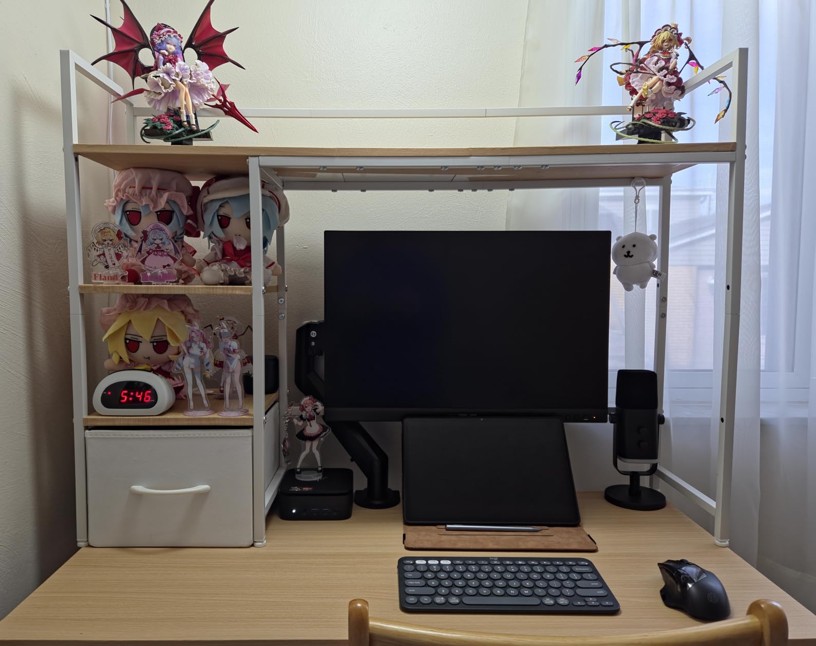 Marbrasse Desk Shelf with Drawer, 40