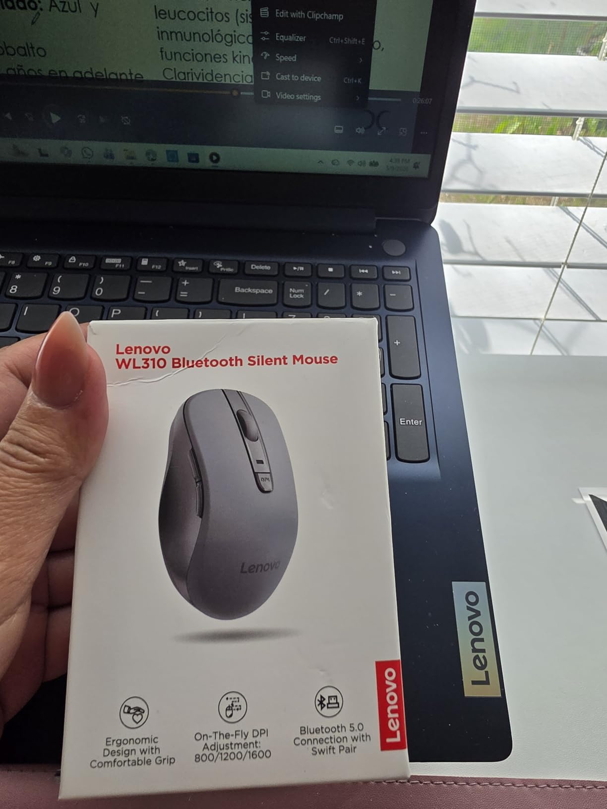 Lenovo WL310 Bluetooth Silent Mouse, Ergonomic, Adjustable DPI, Silent Clicks, Bluetooth 5.0, Portable for Windows, Mac, and Chromebook customer photo 1