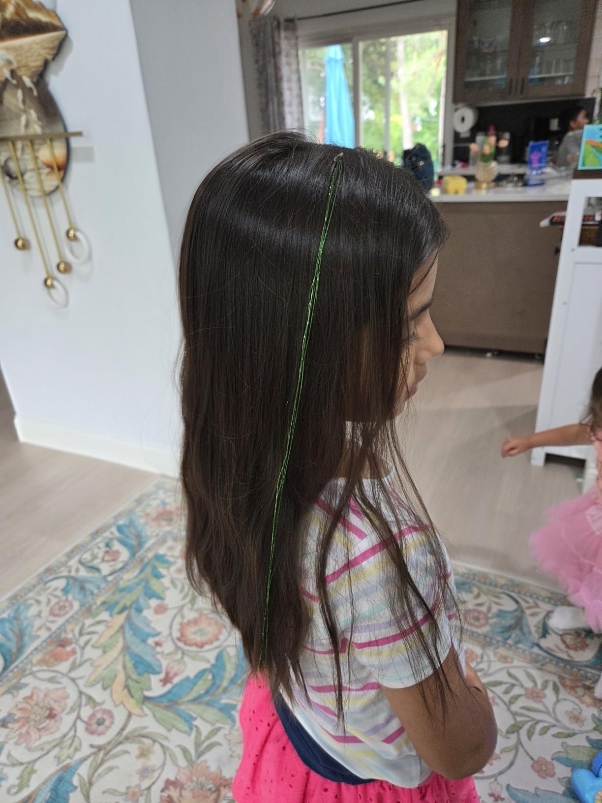 Hair Tinsel Kit for Girls 18 Colors Fairy Glitter Tinsel Hair Extensions | 48 Inch 8600 Strands Holographic Colored Bling Hair Tinsel Heat Resistant Hair Accessories for Women Christmas Party Festival customer photo 2