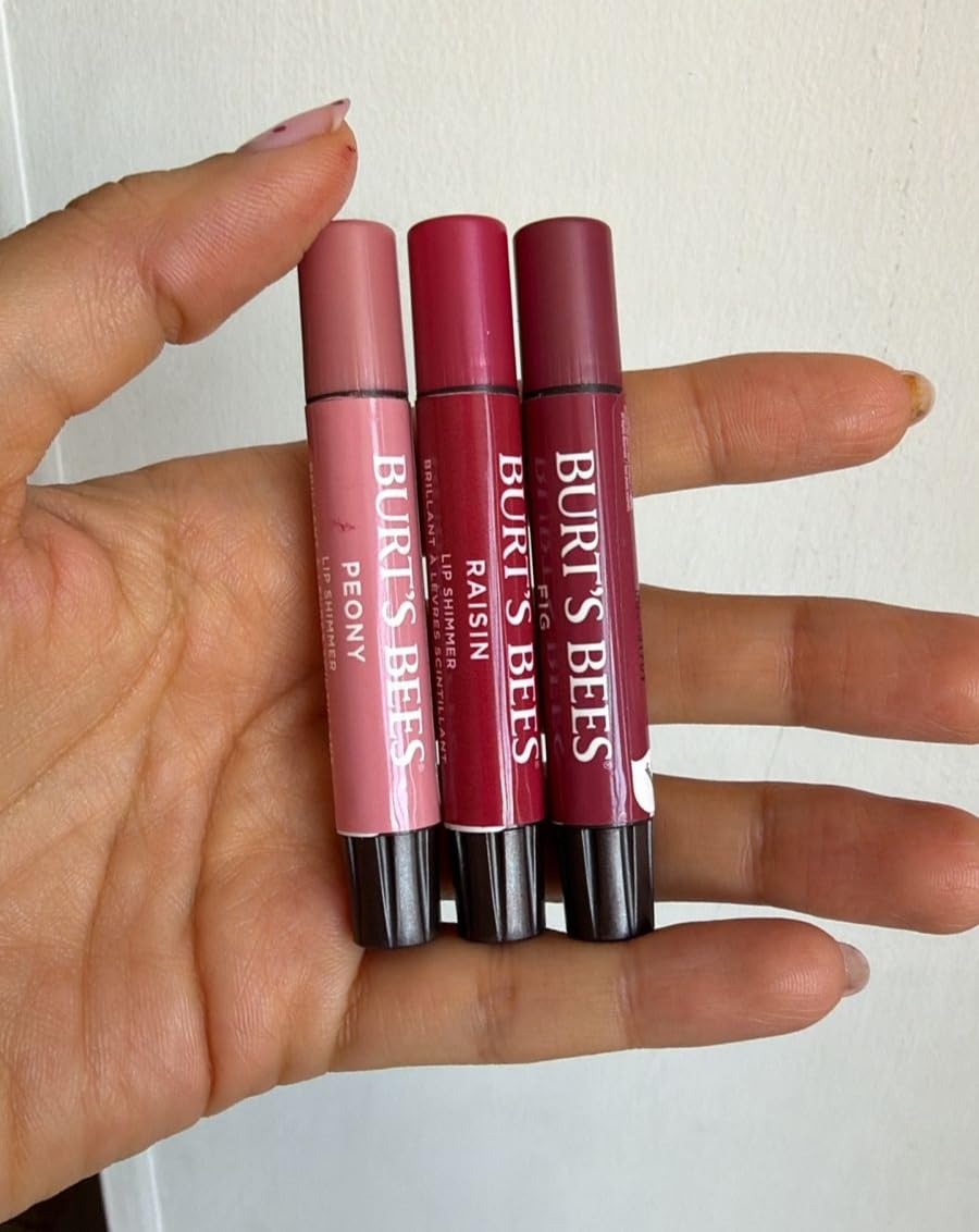 Burt's Bees Lip Shimmer Pink Collection, Tinted Lip Balm, 0.09 oz., 3 Tubes | Moisturizing for All Day Hydration, Natural Glowy Pigmented Finish, Buildable Color, 3 Warm Shades customer photo 2