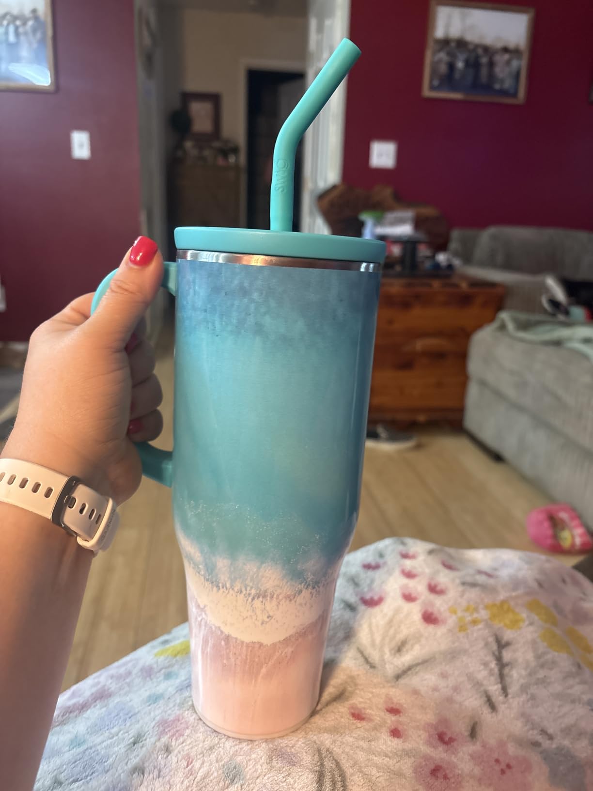 Swig Life 30oz Insulated Mega Mug with Handle & Straw, Teacher Life | Triple Insulated Stainless Steel - Handle & Straw Included - Extra Large Capacity - Cup Holder Friendly customer photo 2