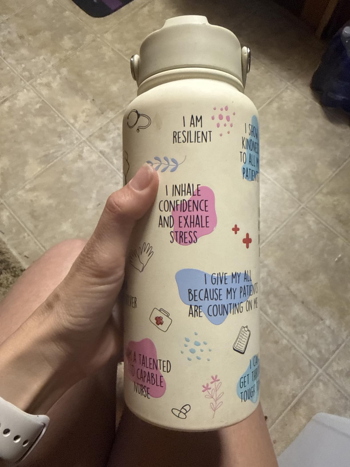 SANDJEST Teacher Appreciation Gifts - It Takes a Big Heart to Shape Little Minds Water Bottle 32oz Stainless Steel Insulated with Lid, Teacher Gifts from Students for Teacher's Day Back to School customer photo 1