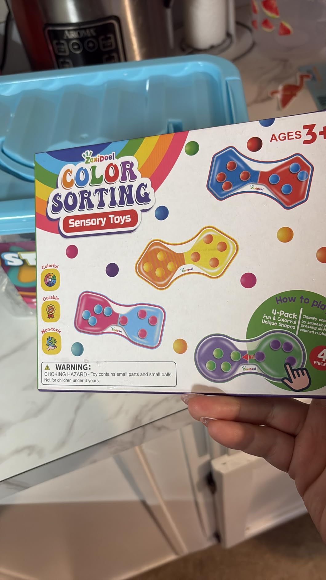 Sensory Fidget Toys for Kids Toddler: 4 Pack Color Sorting Squeeze Toys | Quiet Fidget Toys for Student Classroom - Sensory Calming Toys for ADHD Autism customer photo 1