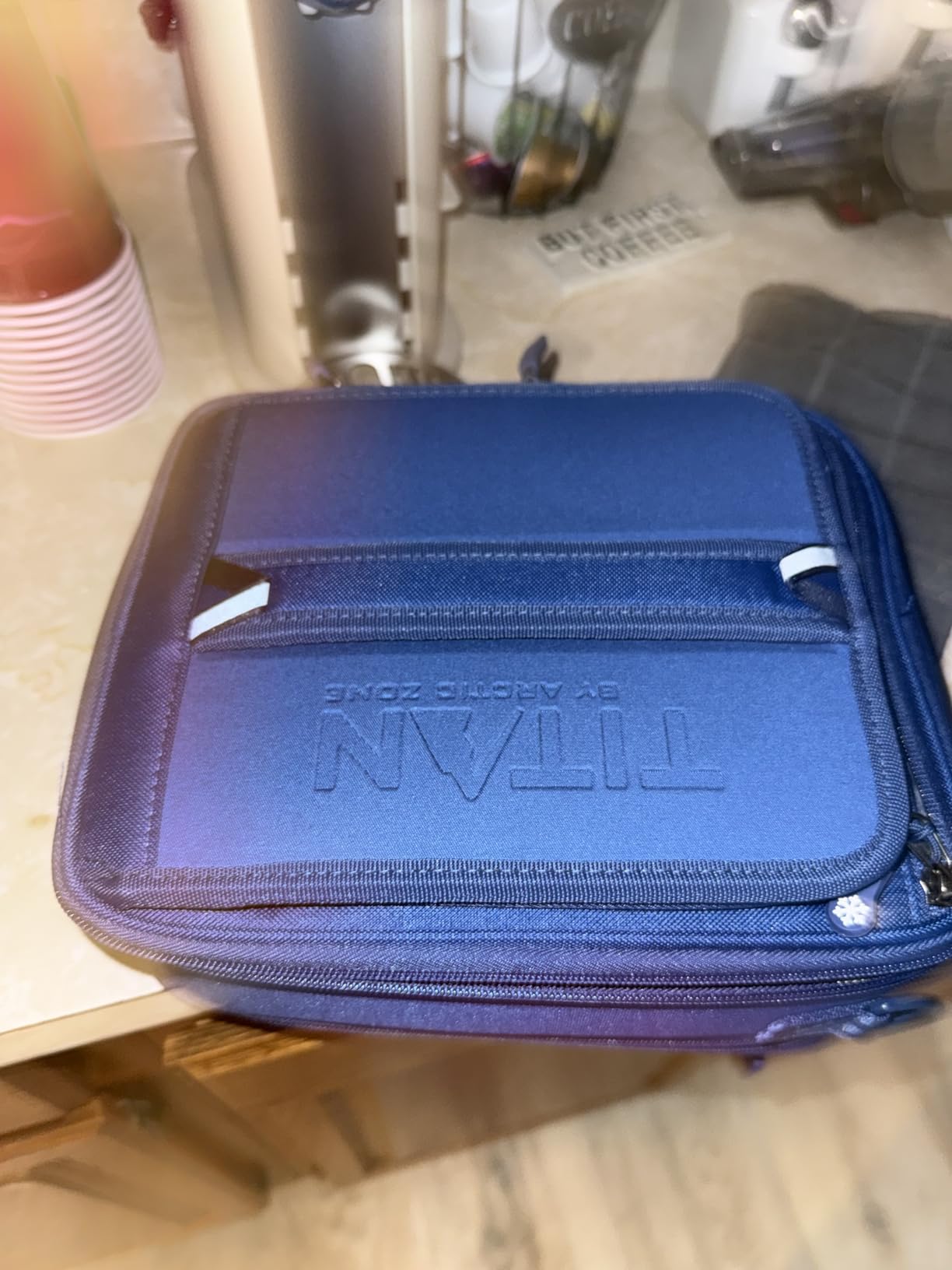 Titan by Arctic Zone Expandable Lunch Box, 2 Ice Packs, Sharkskin Gray, Fridge Cold Insulated Cooler Bag with Leak Proof Lining for Men and Women customer photo 1