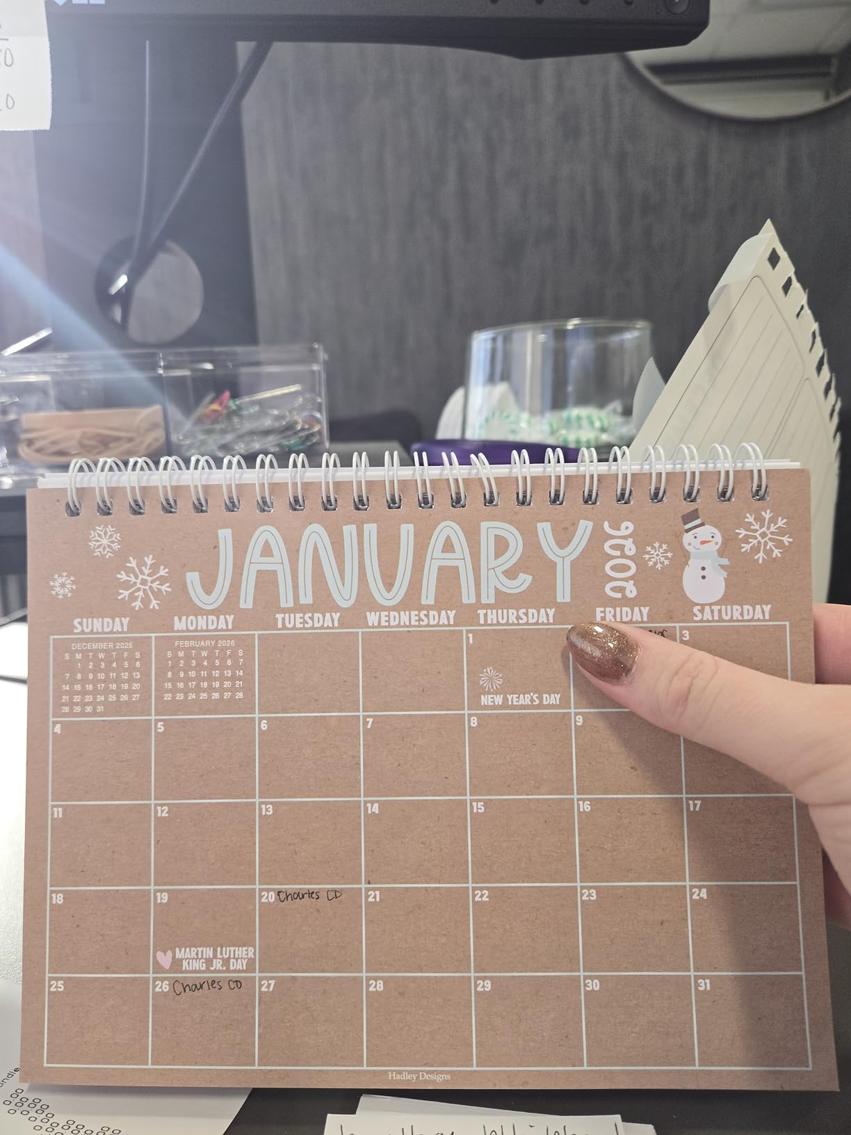 Small Desk Calendar 2026-2027 Standing Flip - 18-Month 2026 Desk Calendar Small for Home, Office & School, Standing Desks Calendars 2026-2027, Mini Desks Calendars, Back to School Teacher Gifts customer photo 2