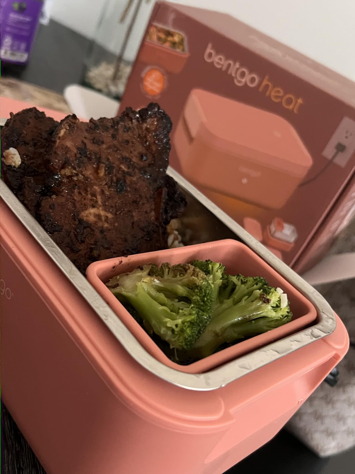 Bentgo Heat Electric Lunch Box & Portable Food Warmer for Work & Travel | Heated Lunch Box, 4.1-Cup Stainless Steel Container, Leakproof Lid, Wall & Car Power Cords (Latte) customer photo 1