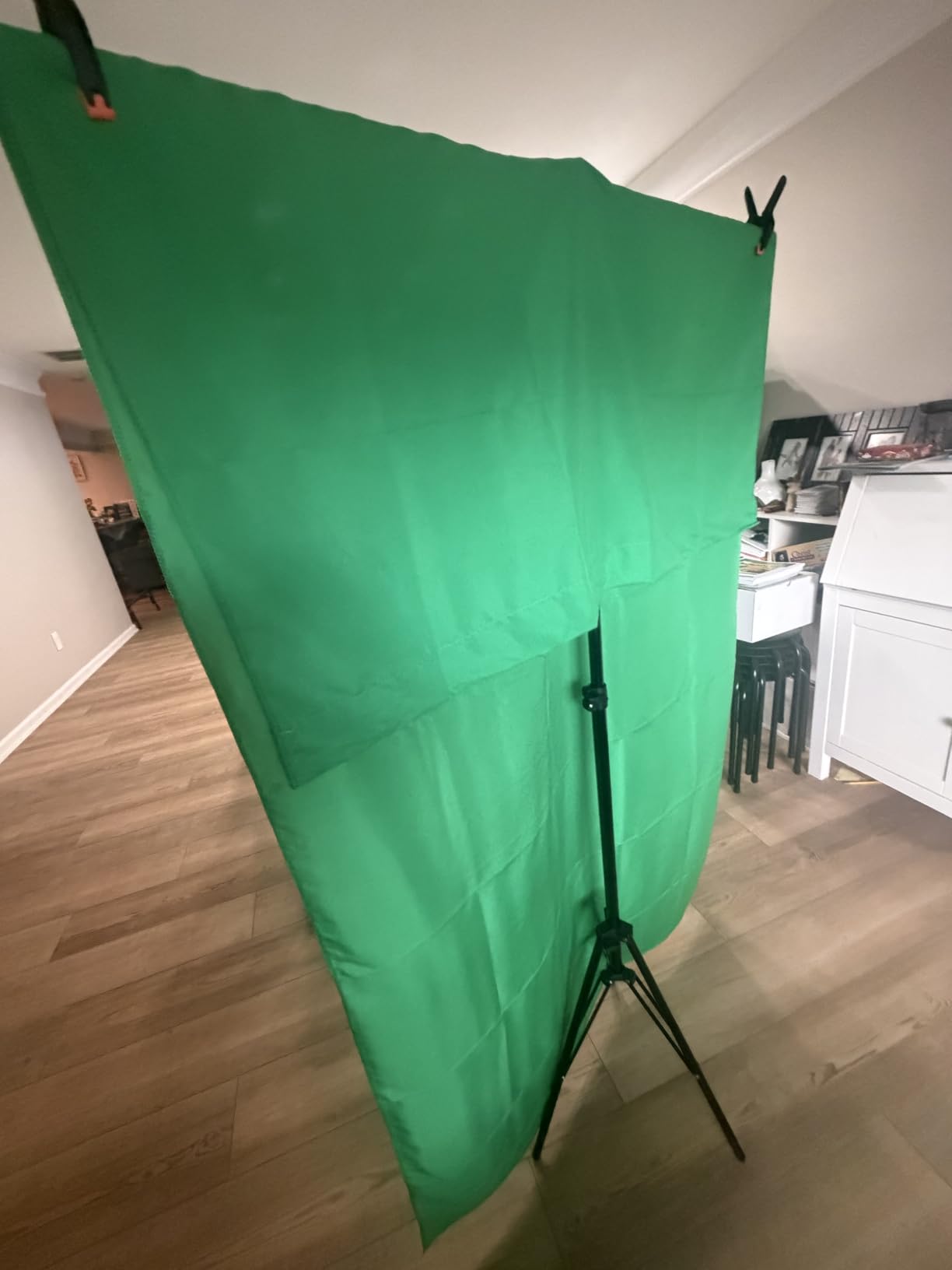 Green Screen Backdrop Kit with Stand, PULUZ 3.2x6.5ft Portable GreenScreen Background Stand, T-Shape Green Screen Stand kit with Clamp Carrying Bag for Streaming Video and Photography Shoots customer photo 2
