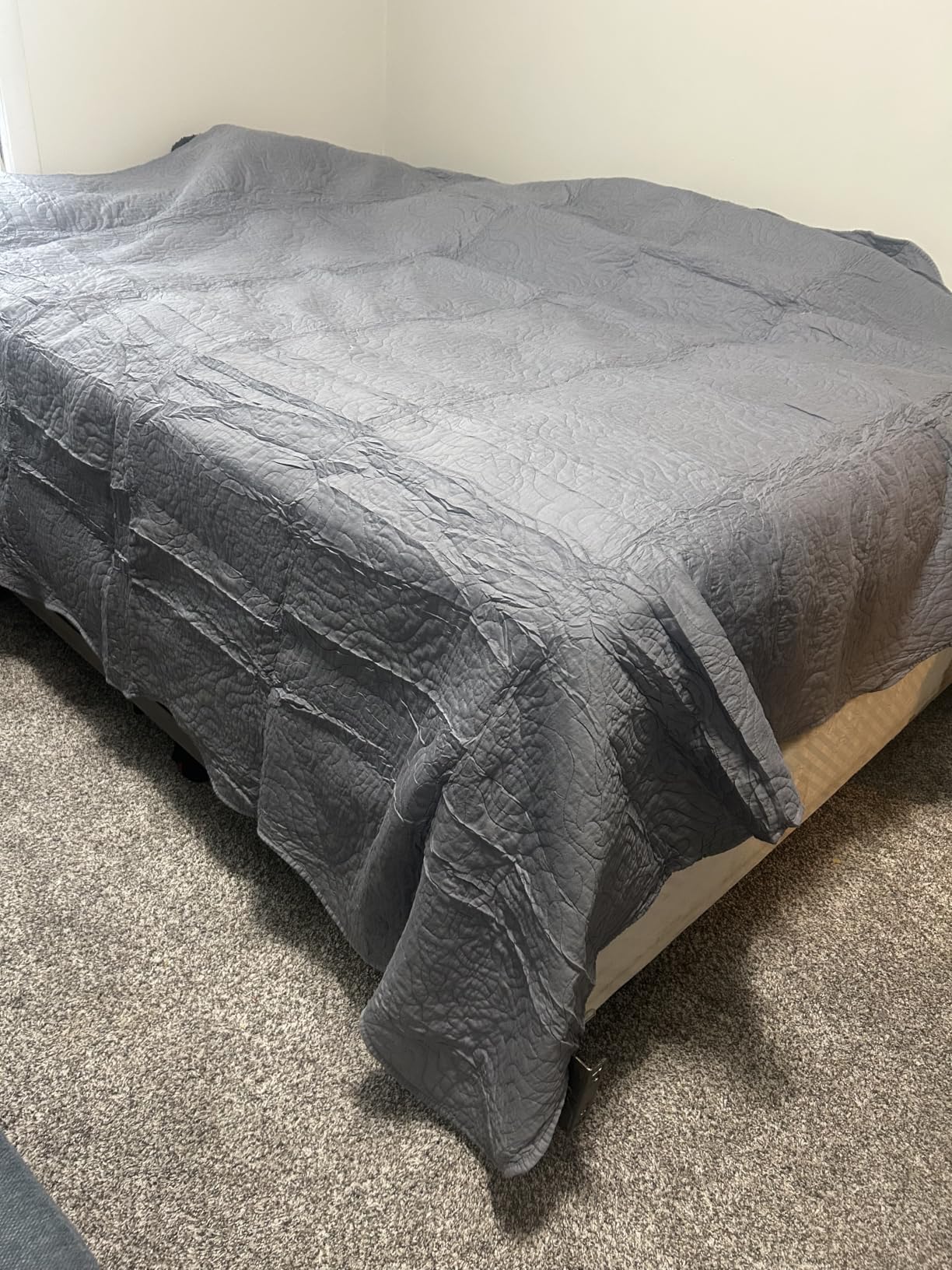 HYMOKEGE Twin XL Comforter Set Seersucker 5 Pieces, All Season Luxury Bed in a Bag for Bedroom, Bedding Set with Comforter, Sheet, Pillowcase & Sham, Dark Grey customer photo 2