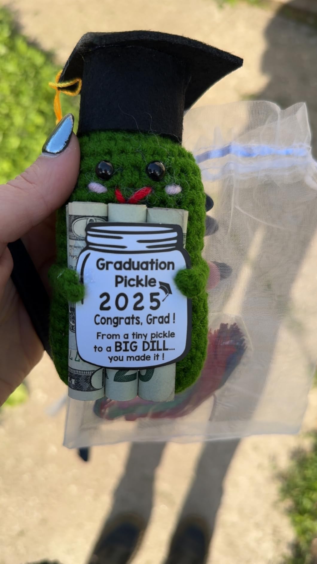 Graduation Gifts Cards Graduation Decorations 2026 Handmade Crochet Pickle customer photo 1