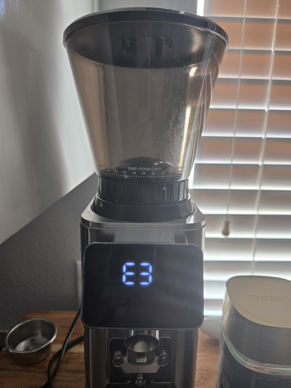 AMZCHEF Conical Burr Coffee Grinder, 48 Grind Settings, Anti-Static Burr Mill with Precision Timer & LED Touchscreen, for Espresso, Drip, Pour Over, Cold Brew & French Press, Stainless Steel, Silver customer photo 2
