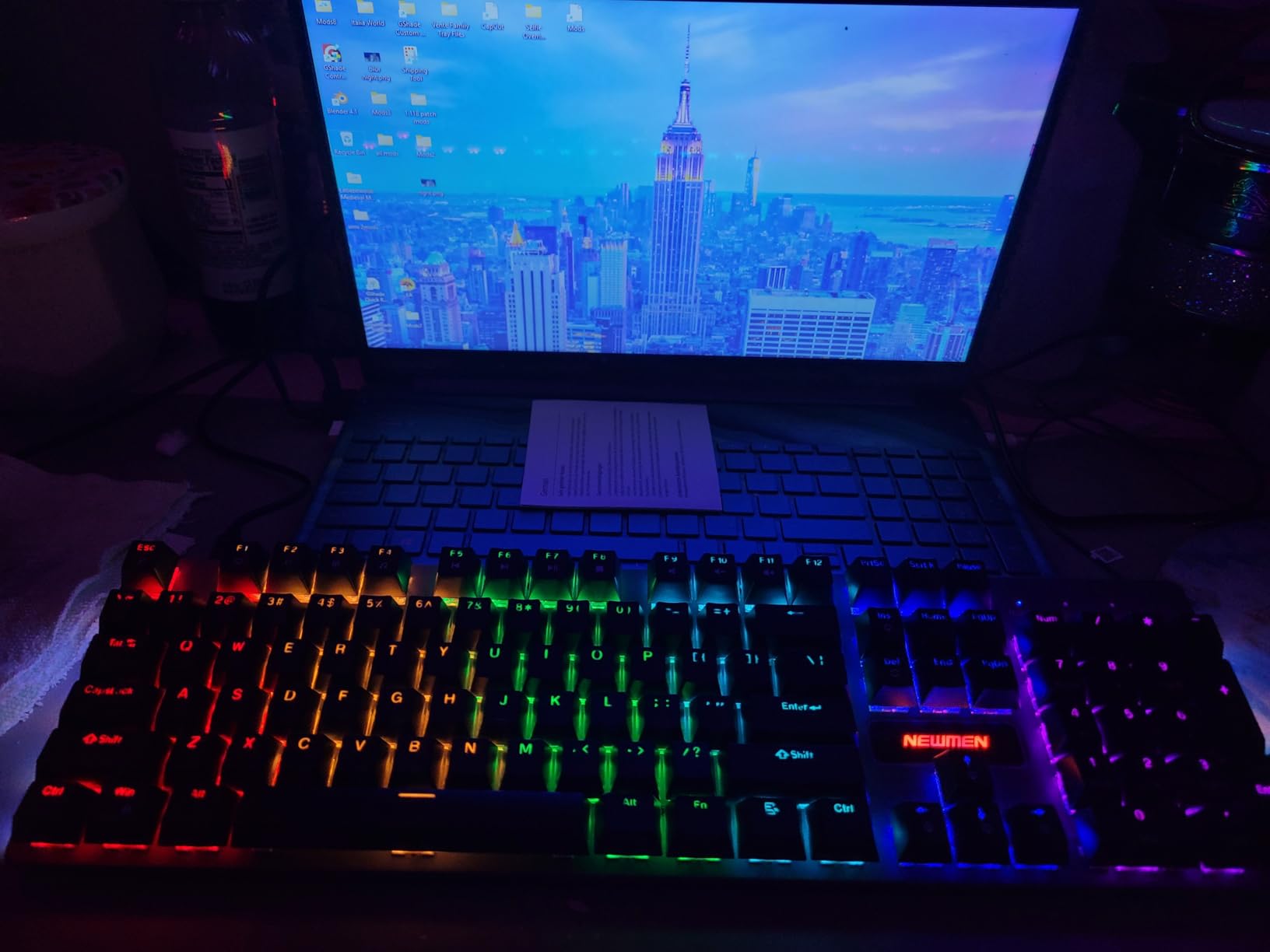 Newmen GM325Pro Mechanical Gaming Keyboard, 104 Keys Red Switches, Rainbow LED Backlit, Metal Panel, ABS Black Keycaps, Wired Gaming Mechanical Keyboard for Windows customer photo 1
