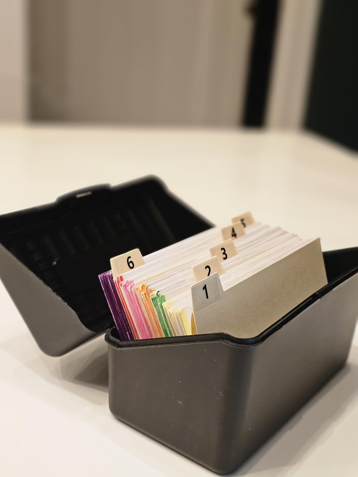 Index Card Box 3x5 - Recipe Box with Manila Dividers & Stickers - Premium Index Card Holder Ideal as Business Card Organizer, Recipe Card Box, Index Card Organizer, Flash Card Holder customer photo 1