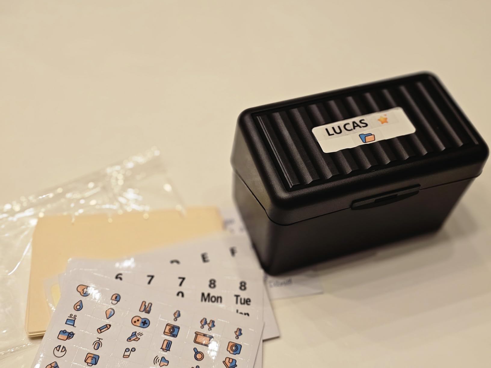 Index Card Box 3x5 - Recipe Box with Manila Dividers & Stickers - Premium Index Card Holder Ideal as Business Card Organizer, Recipe Card Box, Index Card Organizer, Flash Card Holder customer photo 2