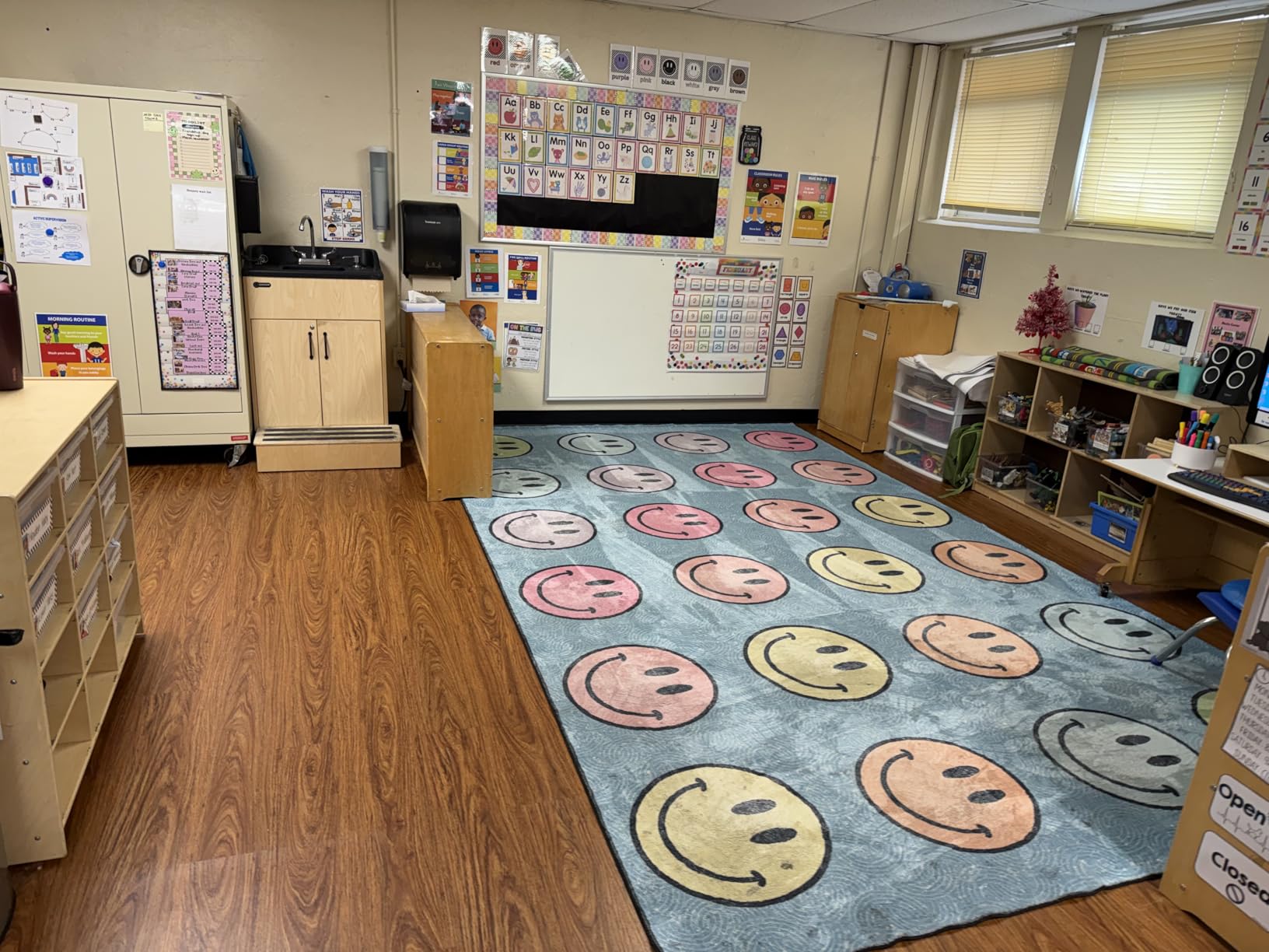OLEEK Large Classroom Rug Elementary 6x9 - (Washable) Classroom Rugs for Kids Room - Classroom Carpet Elementary - Kids playroom Rug 6 x 9 - Preschool Rugs for Classroom - Schoolgirl Style Classroom customer photo 1